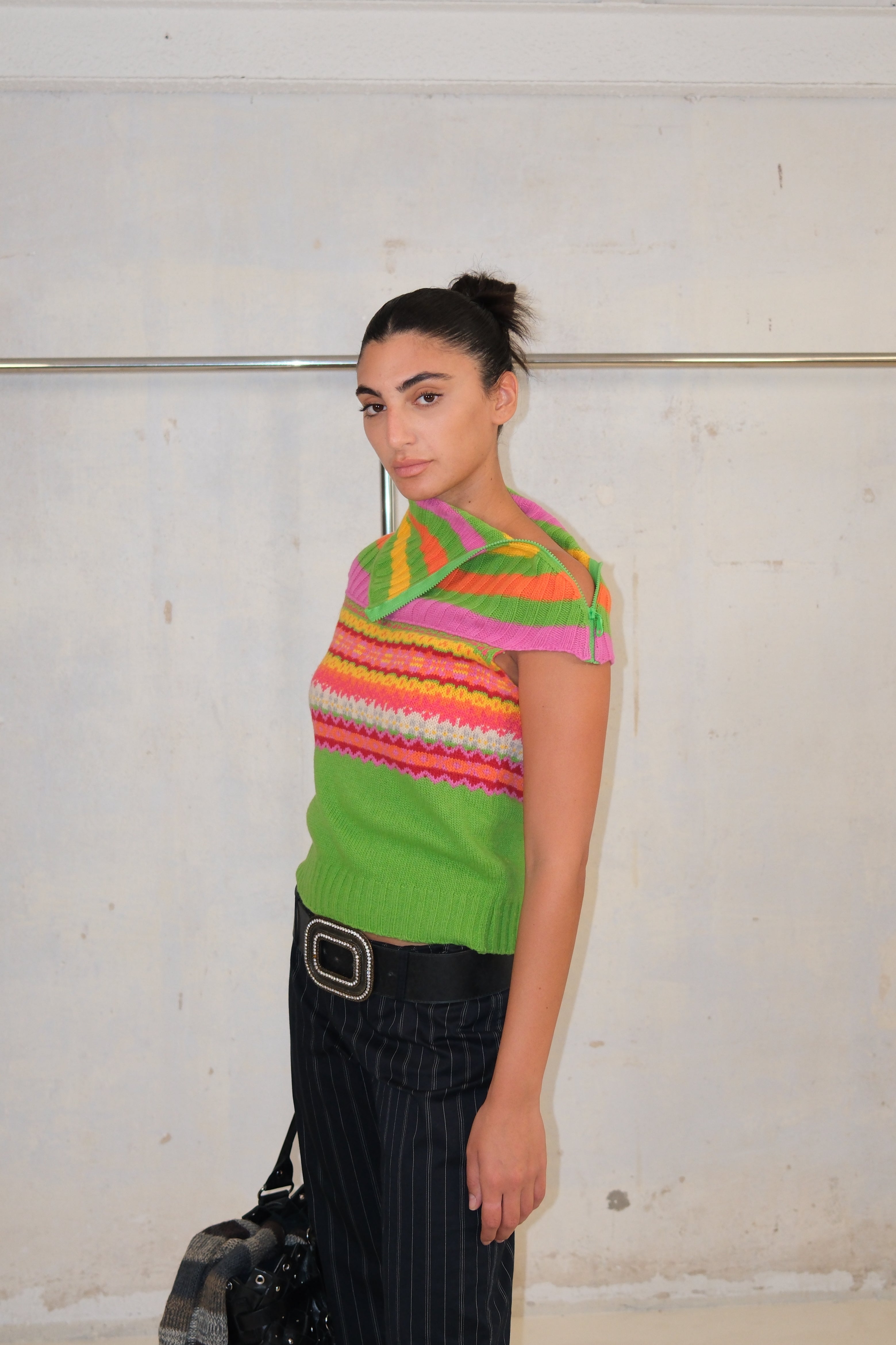 UNITED COLORS OF BENETTON COLORFUL ZIPPER TOP