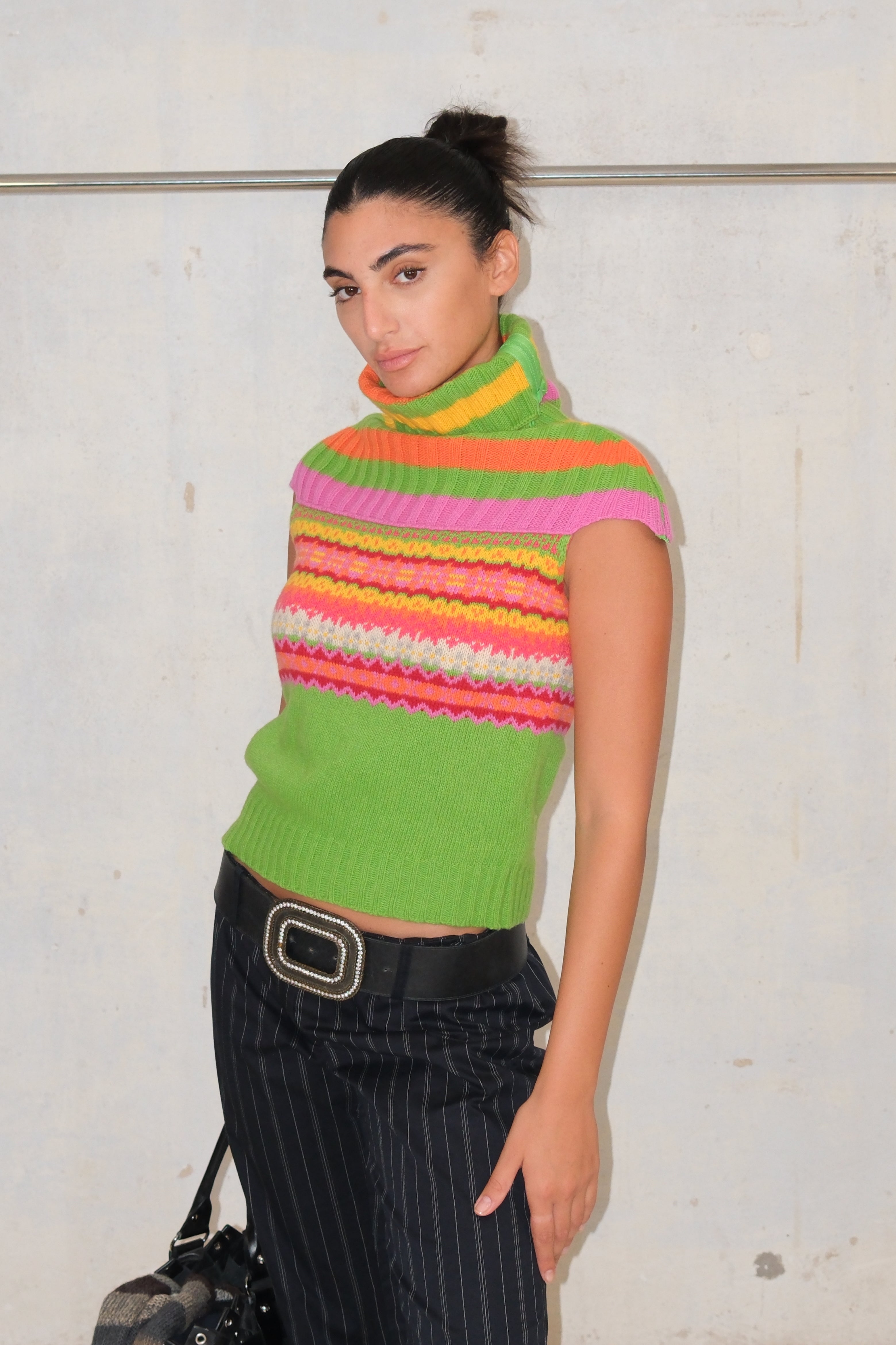 UNITED COLORS OF BENETTON COLORFUL ZIPPER TOP