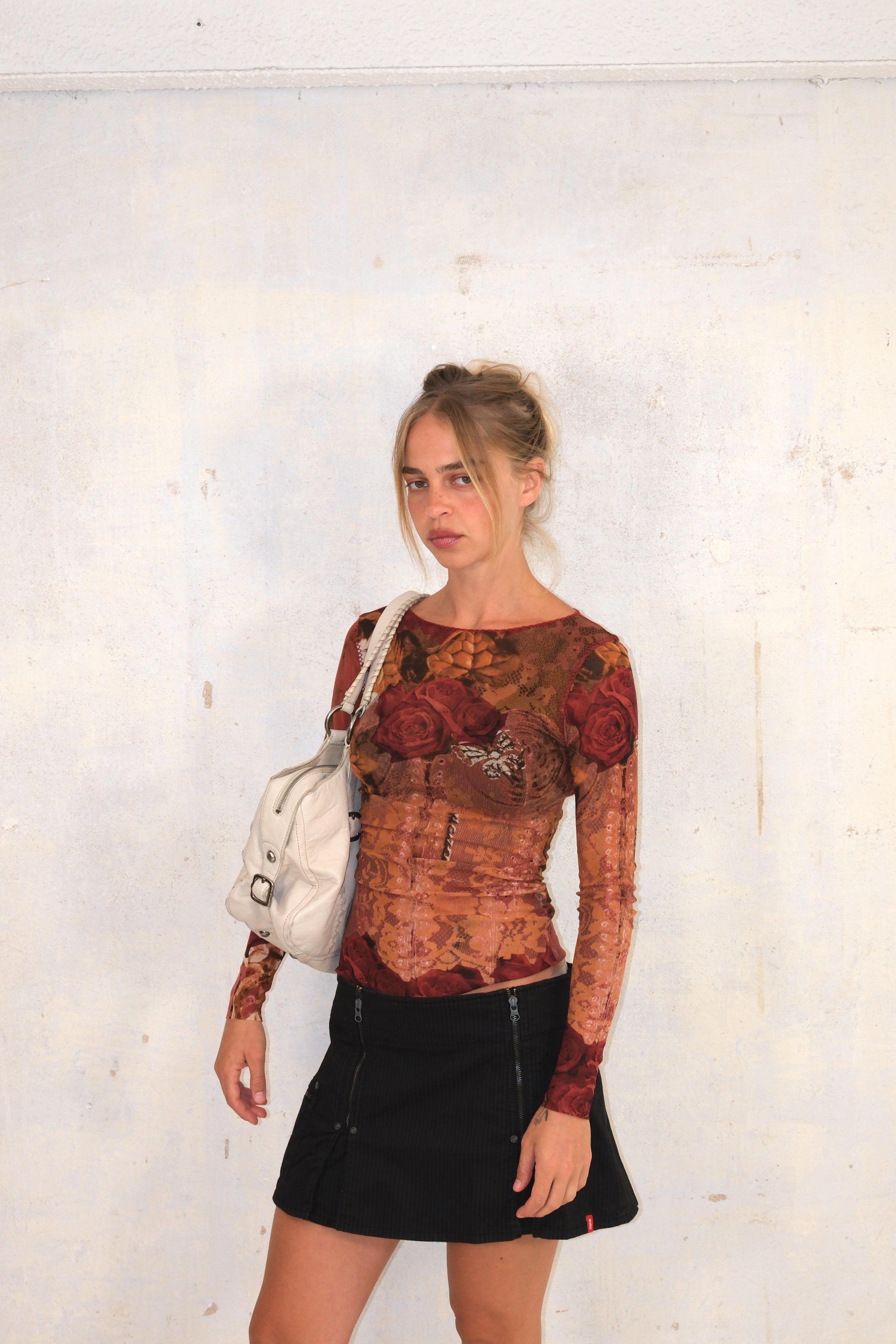 Floral Mesh Top With Special Back Detail