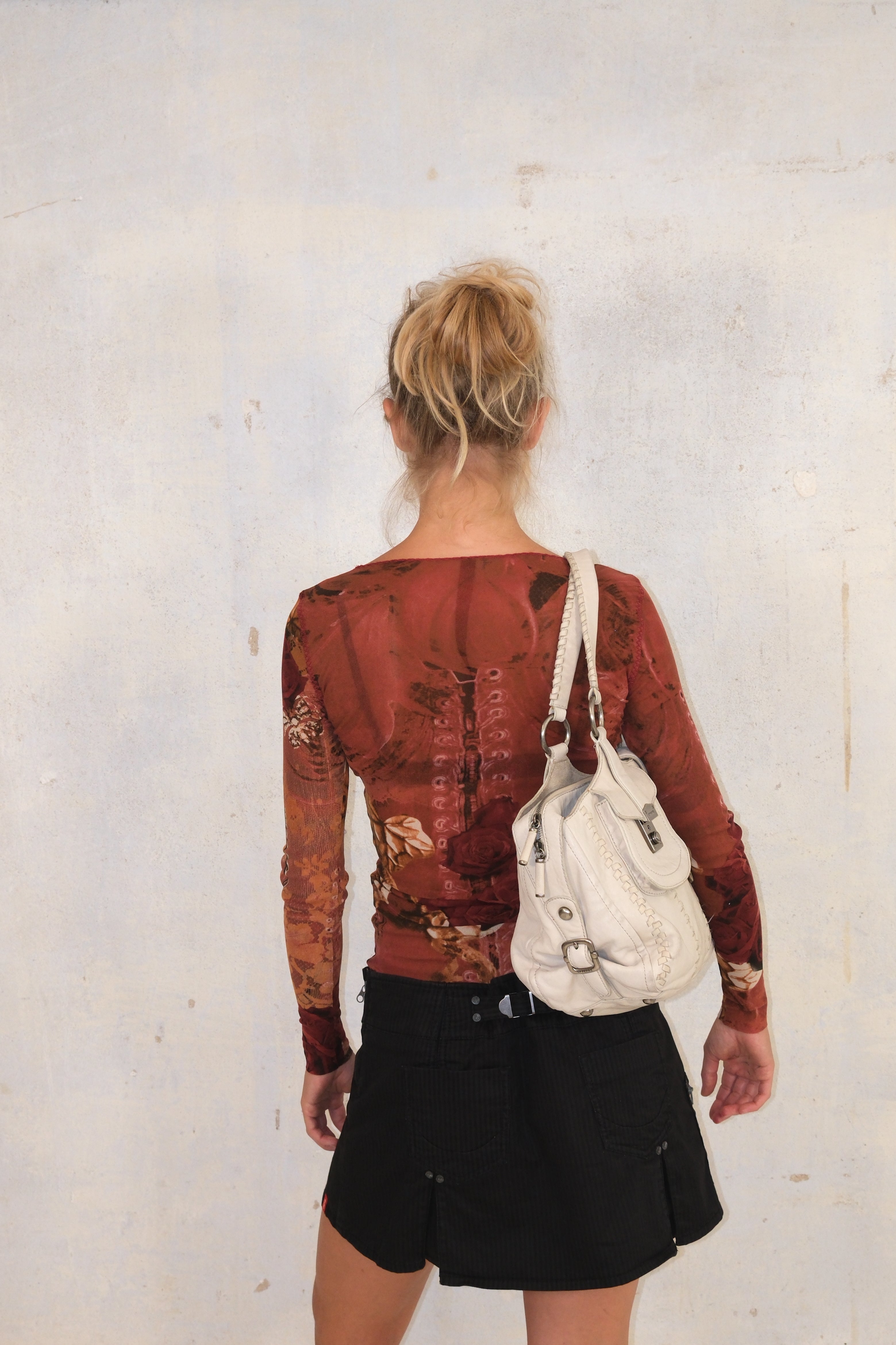 Floral Mesh Top With Special Back Detail