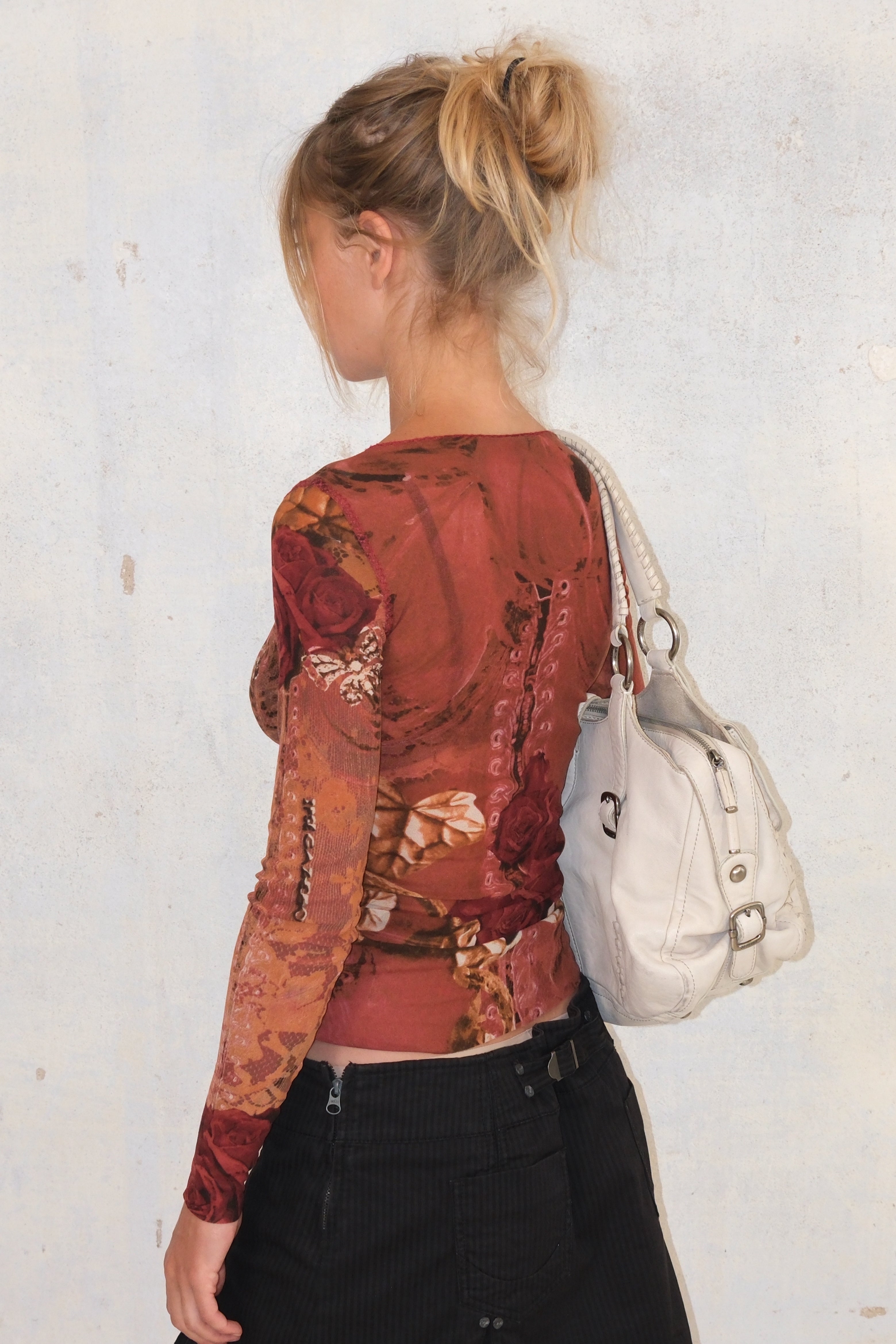 Floral Mesh Top With Special Back Detail
