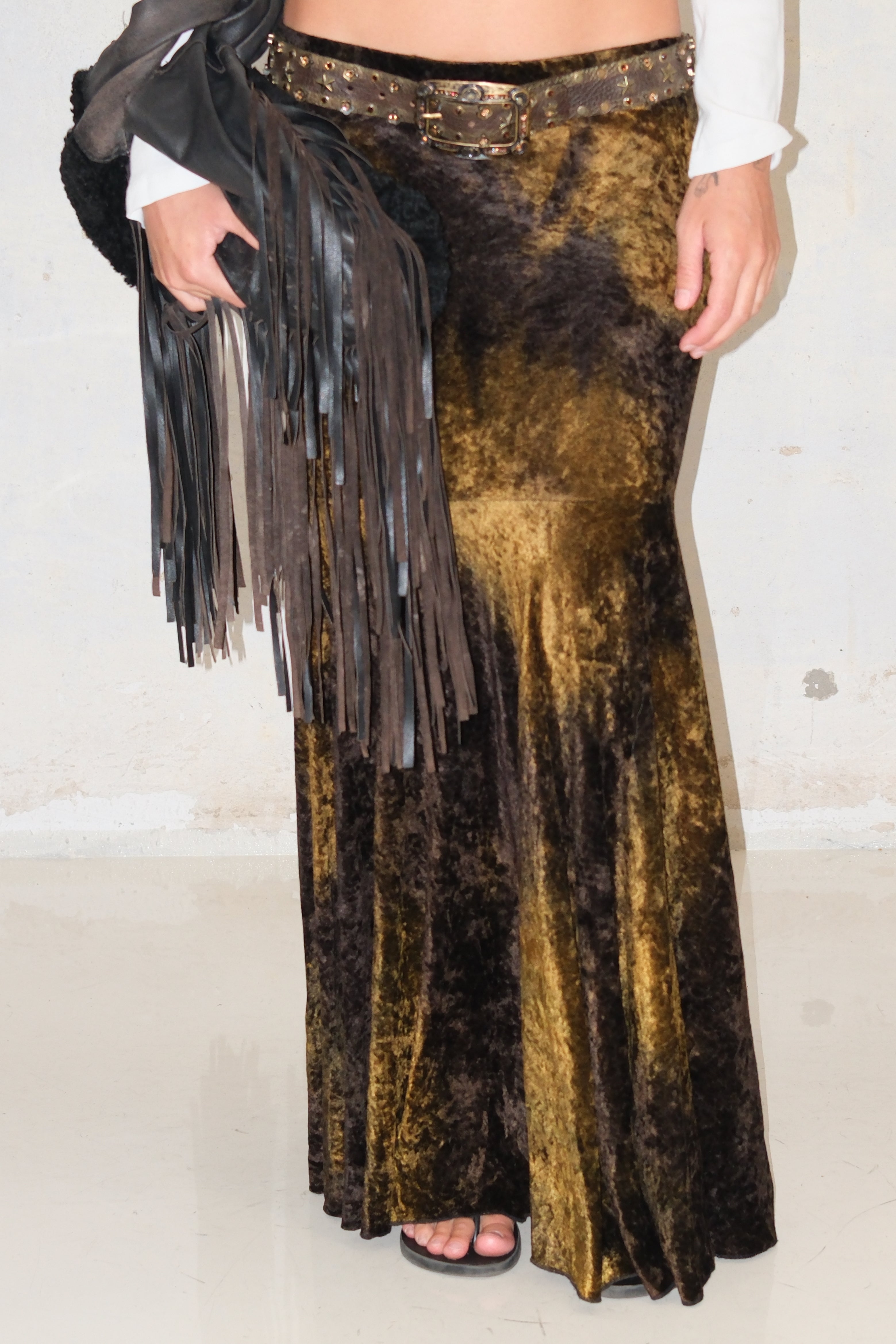 Velvet Maxi Low Skirt