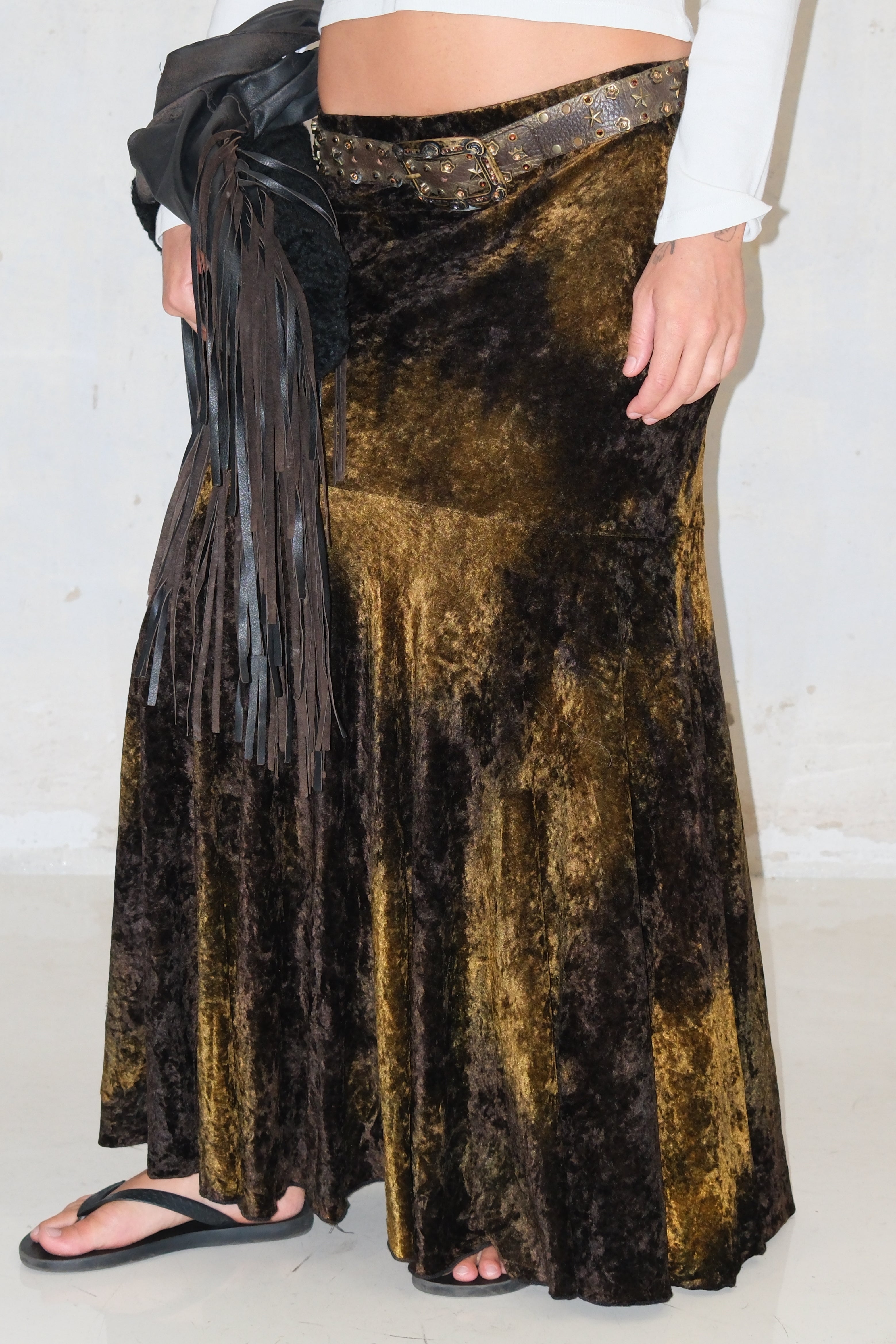 Velvet Maxi Low Skirt