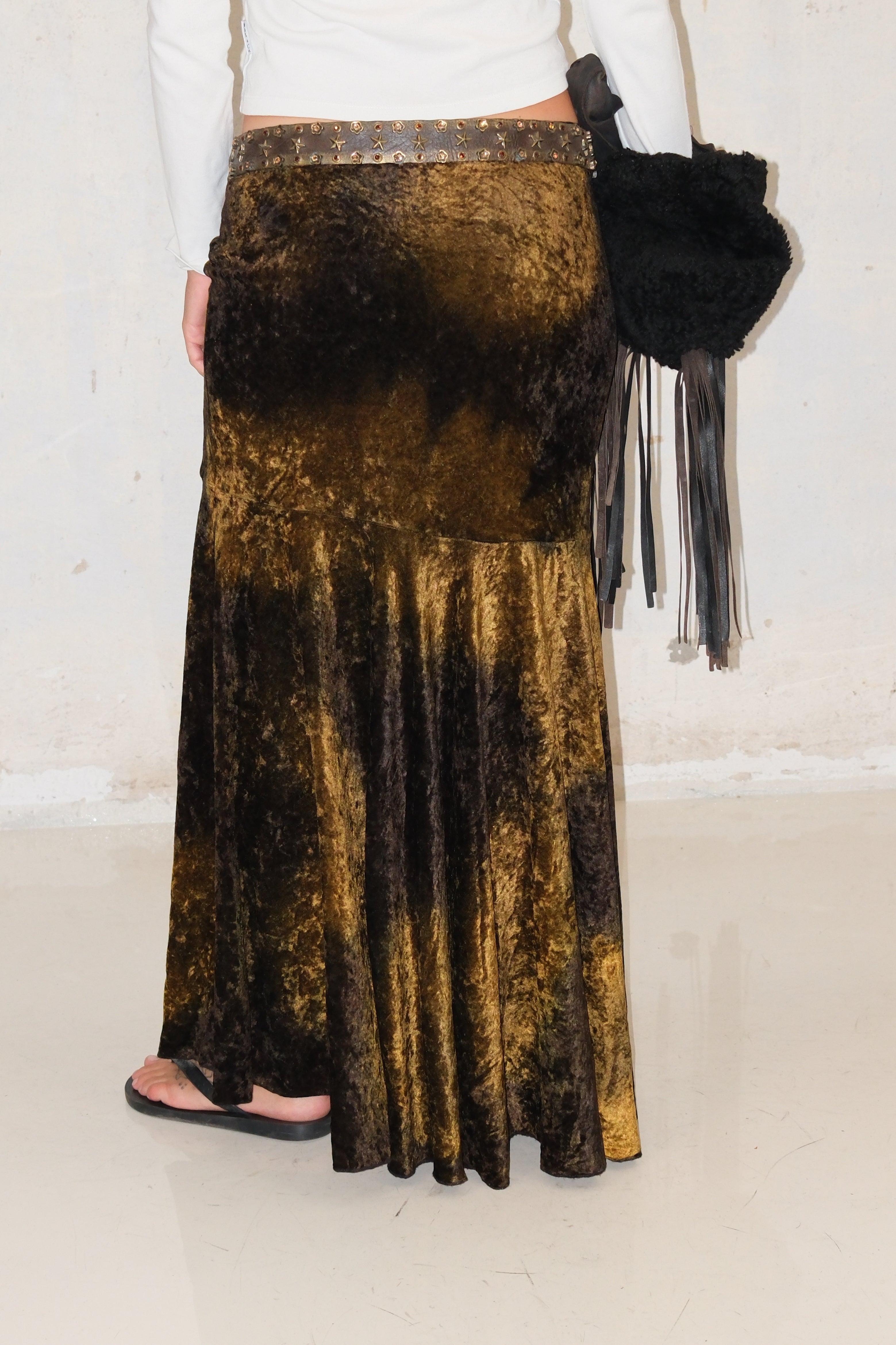 Velvet Maxi Low Skirt