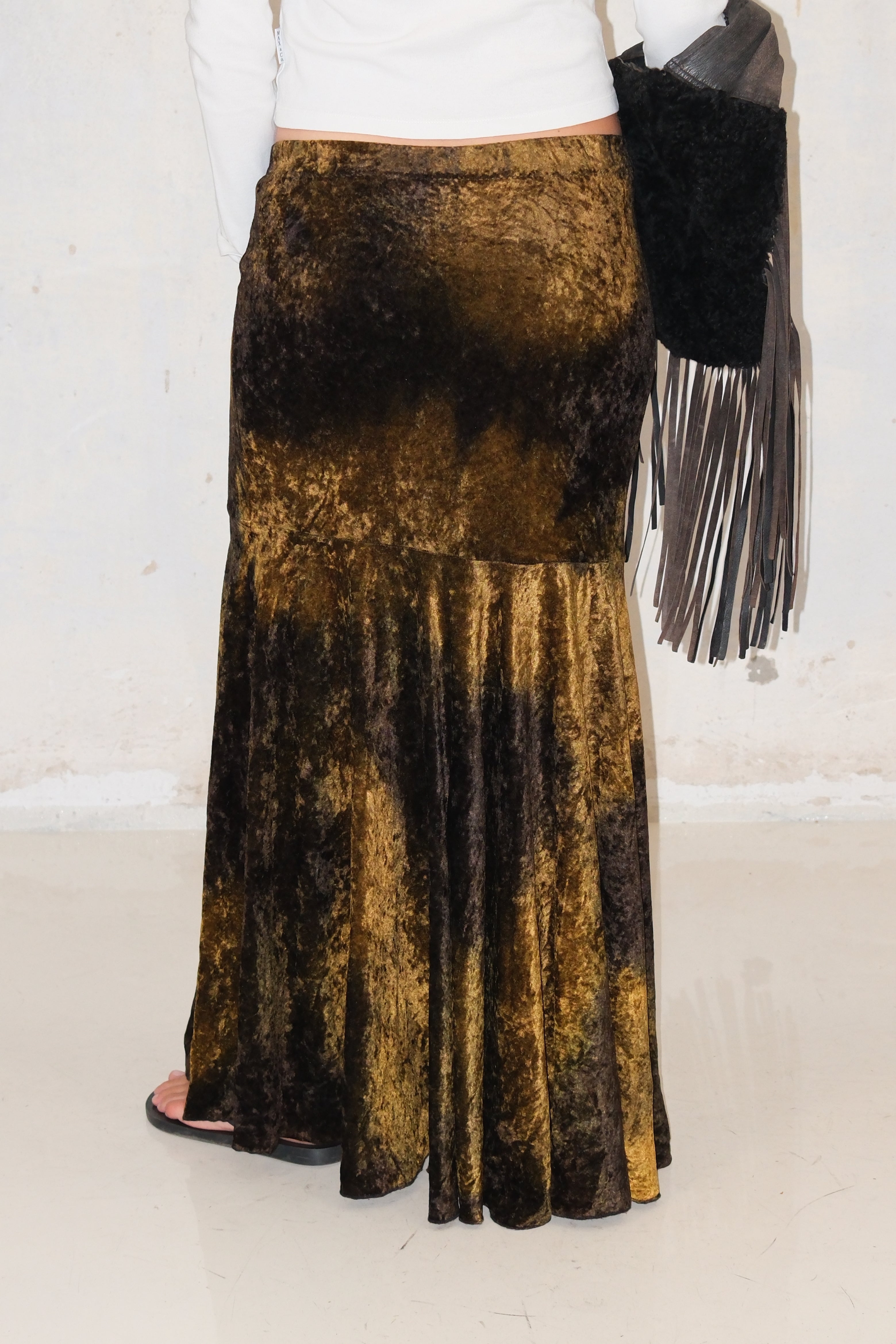 Velvet Maxi Low Skirt