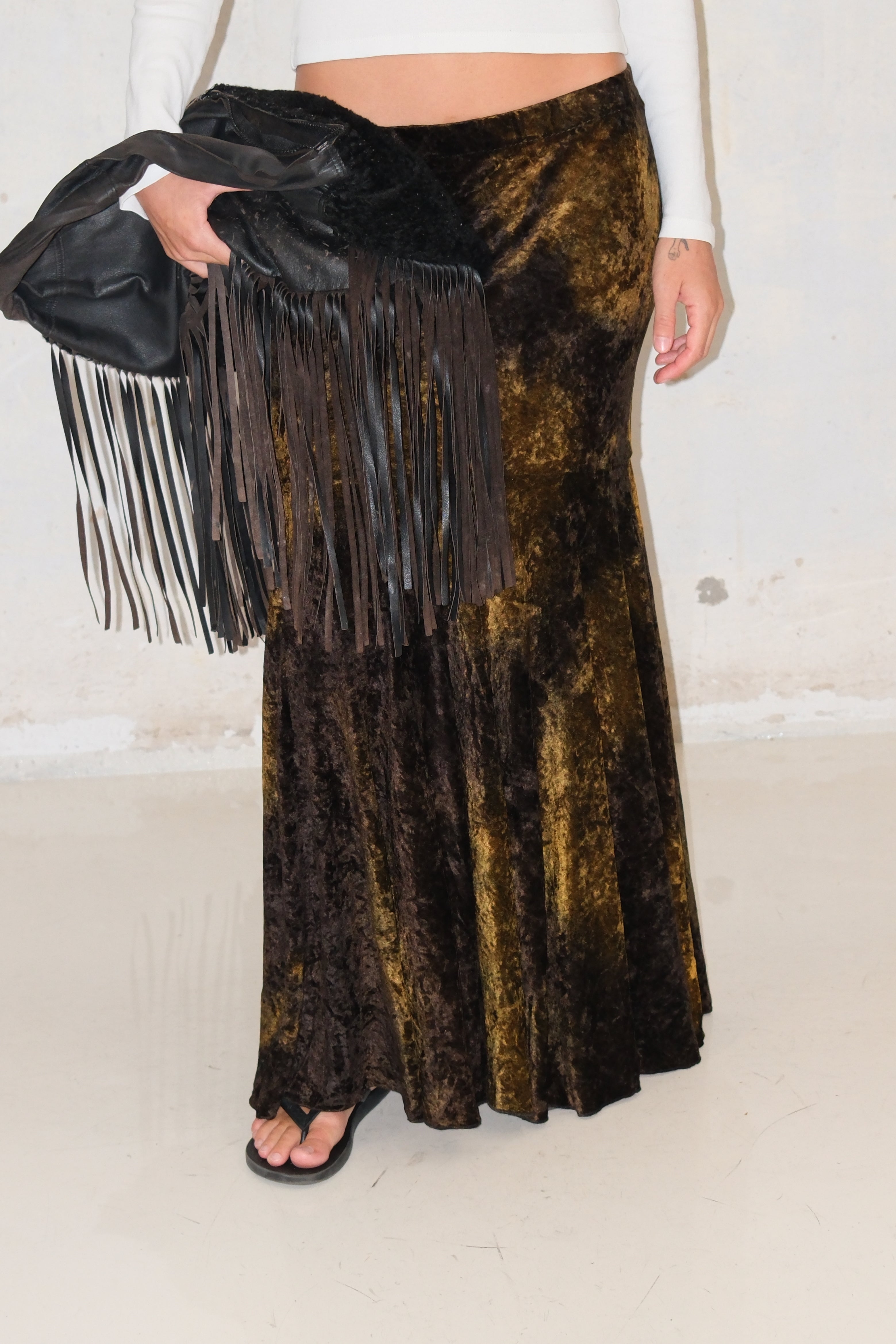 Velvet Maxi Low Skirt