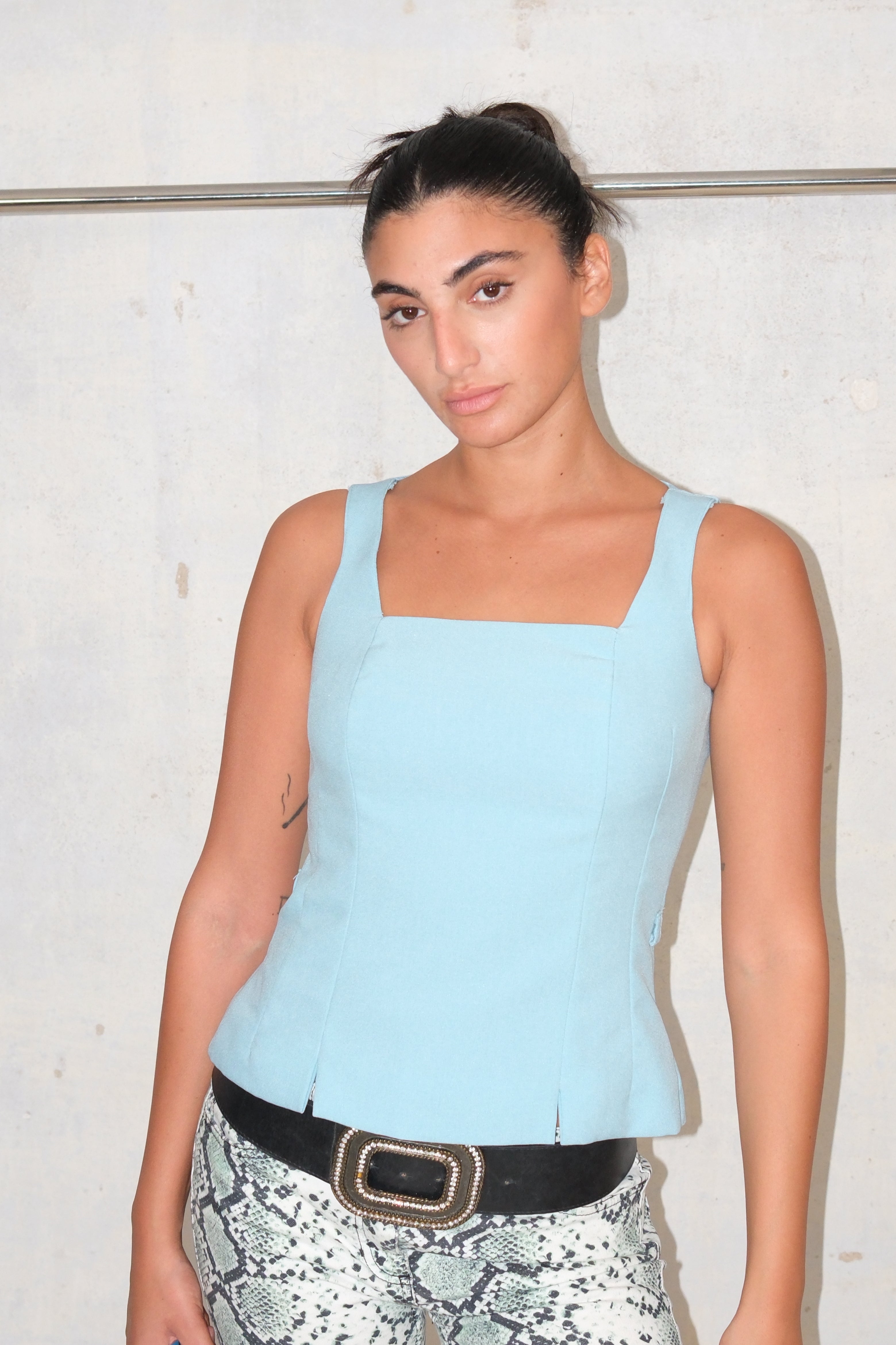LIGHT BLUE CORSET TOP