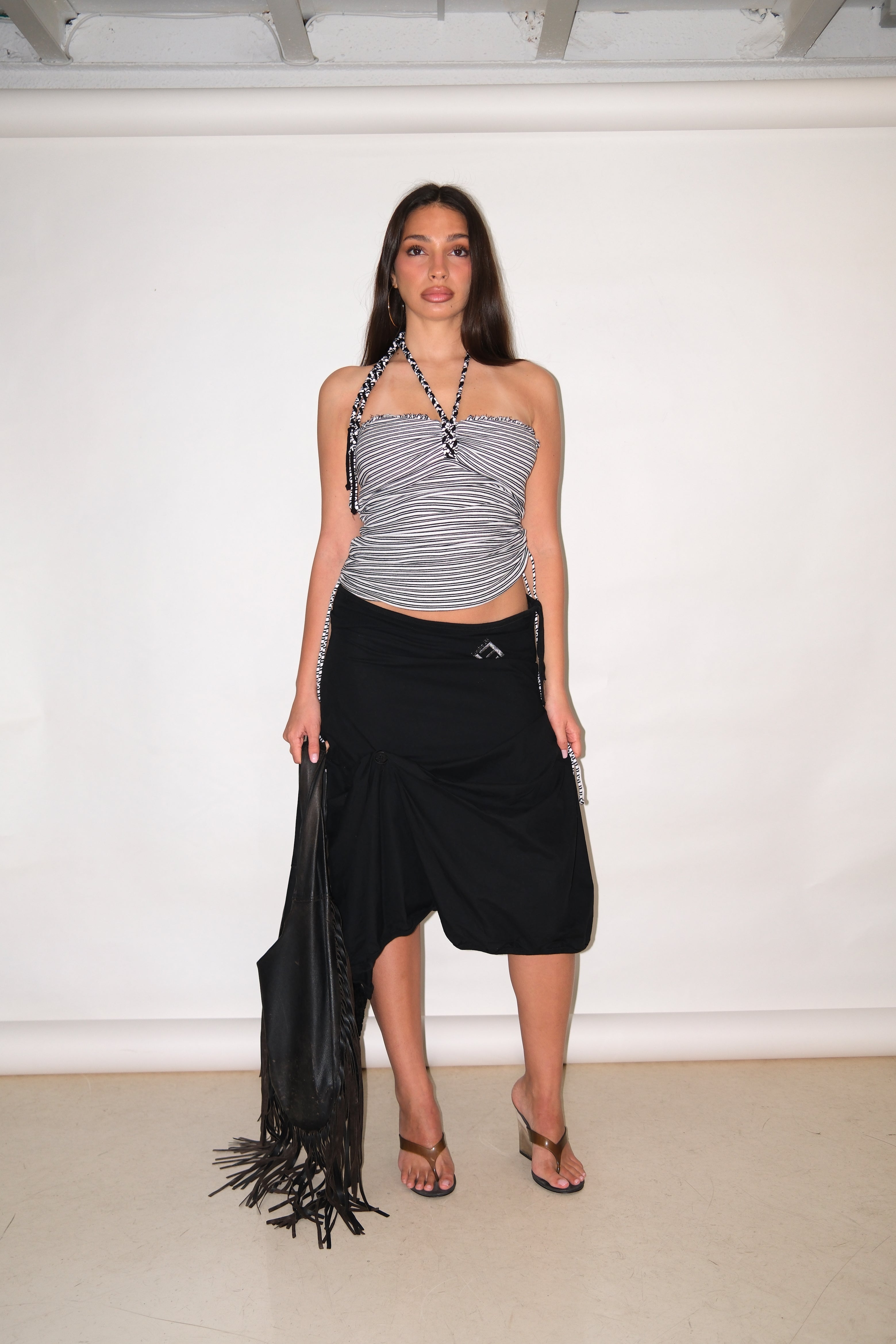 ASYMMETRICAL SKIRT WITH BUTTONS