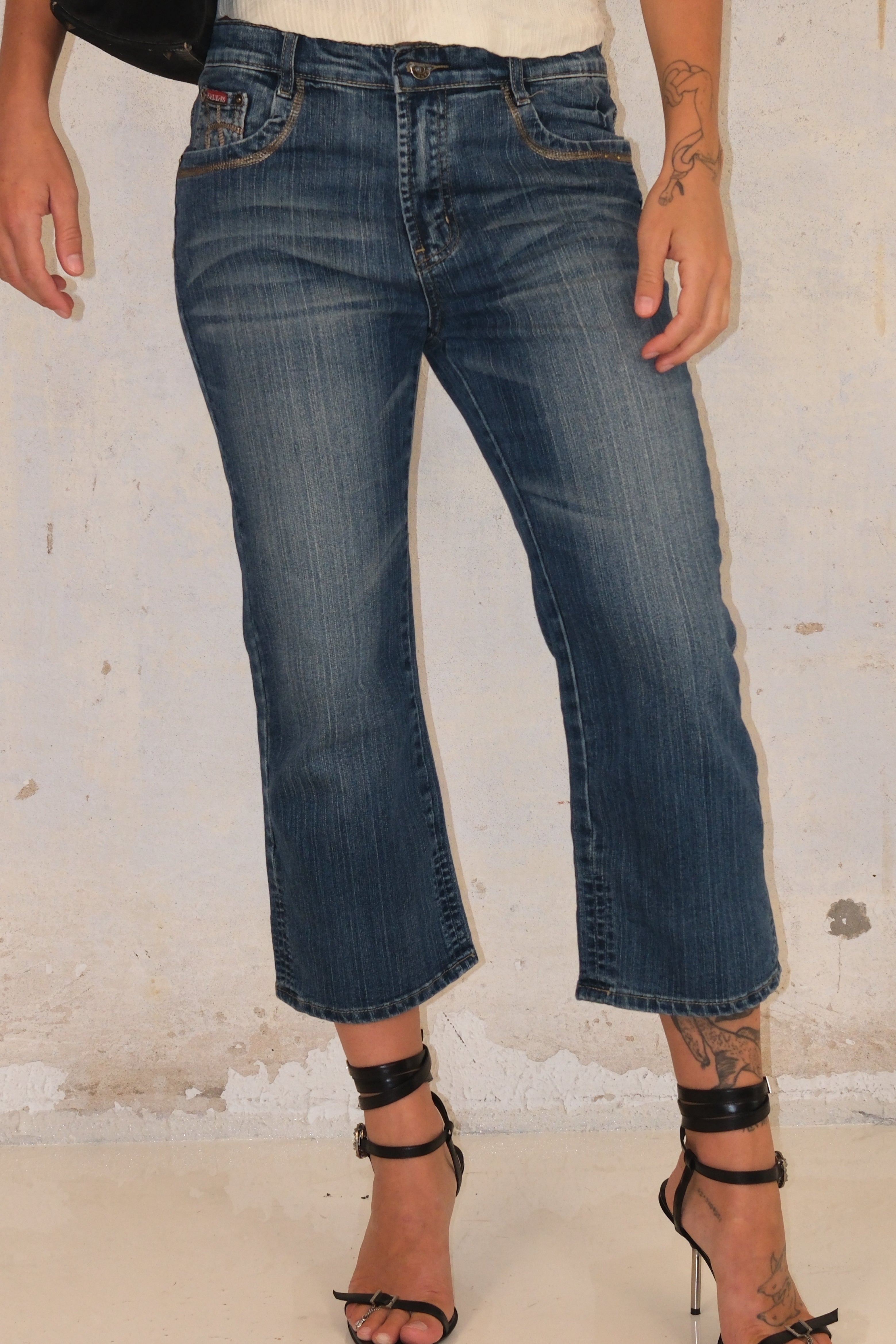 Dark Low-Rise 7/8 Jeans Size 38