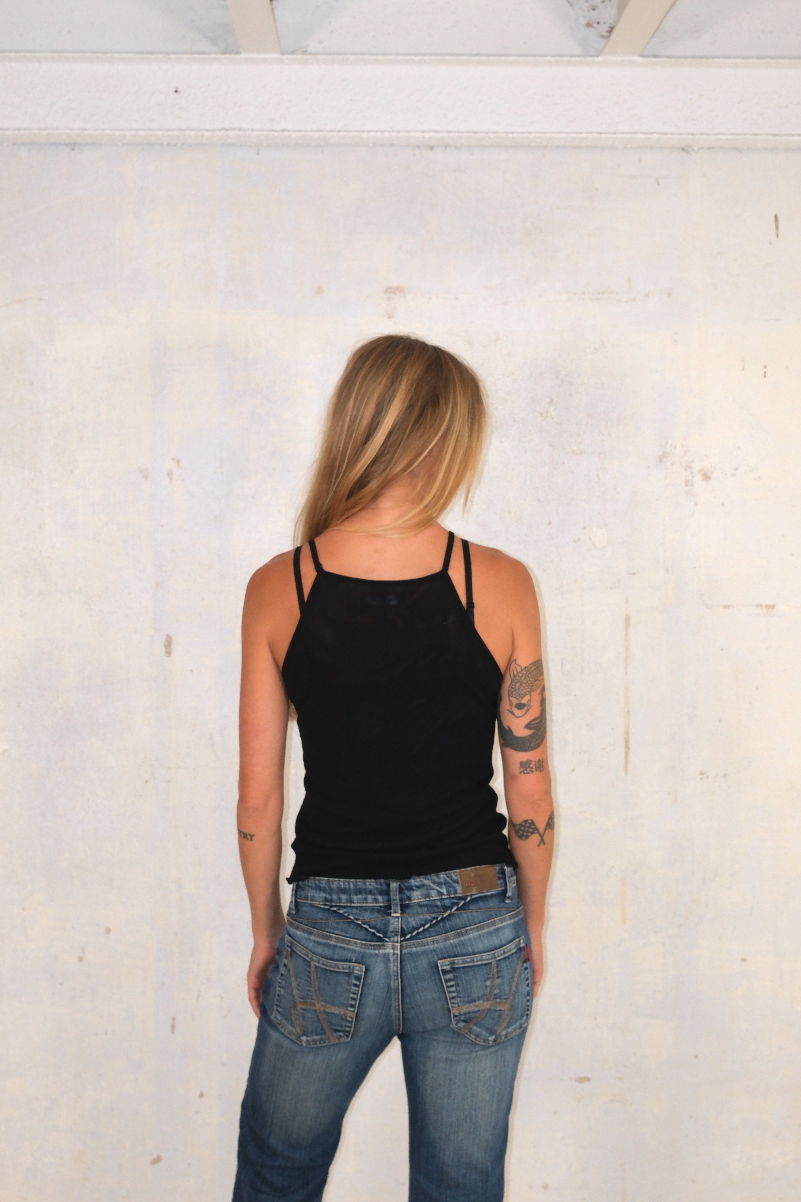 Shiny Black Tank Top