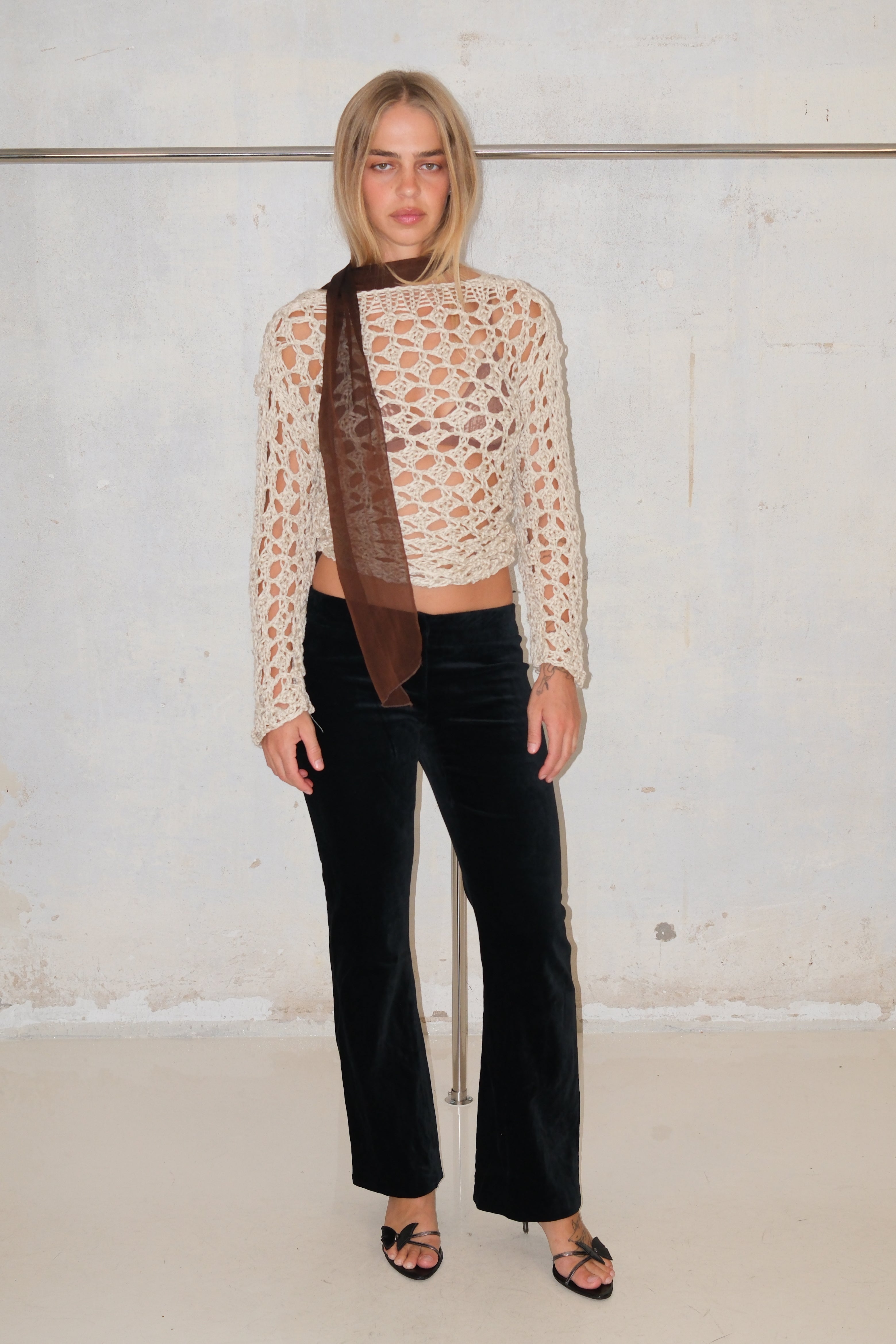 CROCHET CREAM CARDIGAN (CAN BE BOTH SIDES)