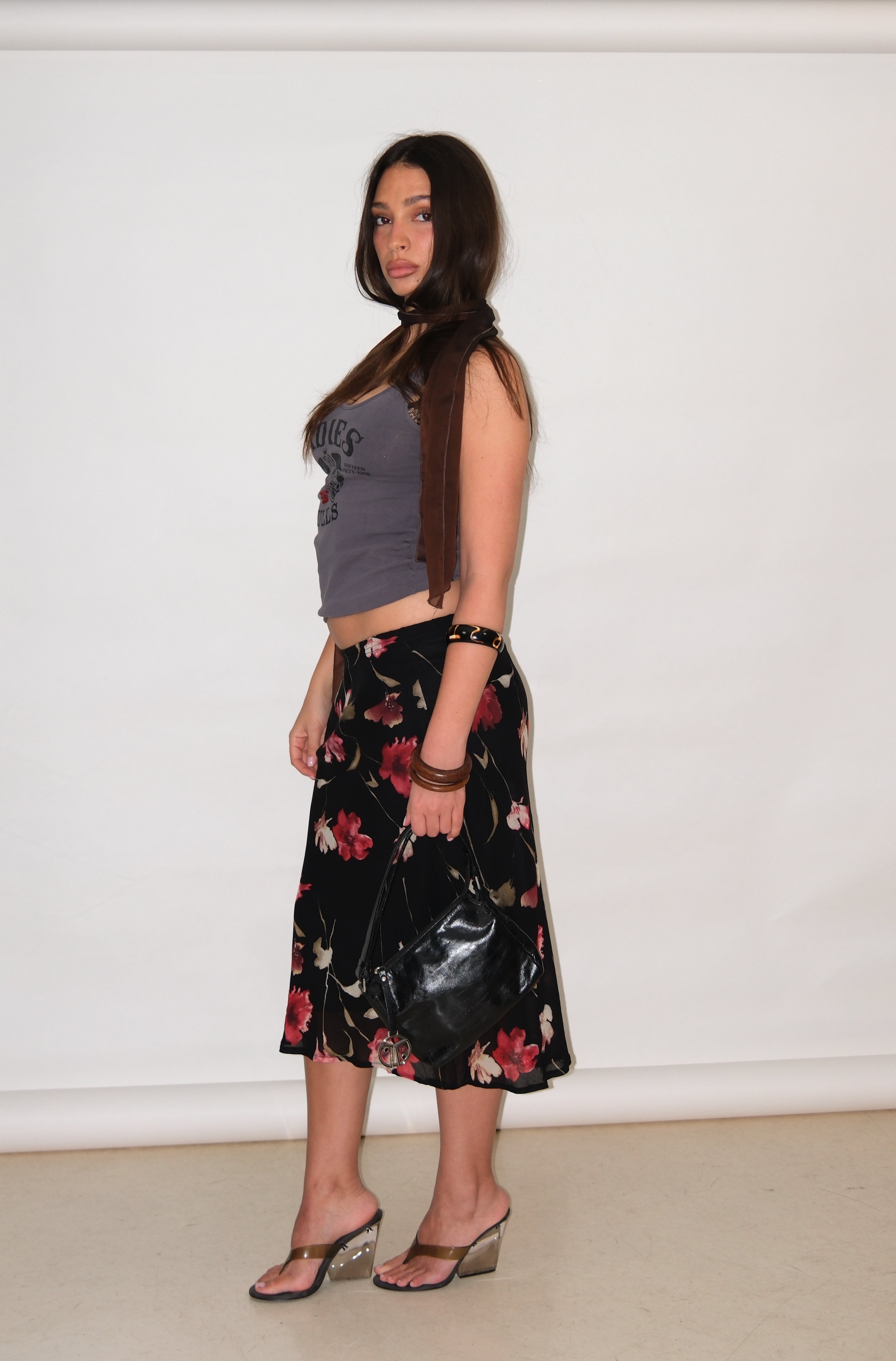 FLORAL MIDI SKIRT