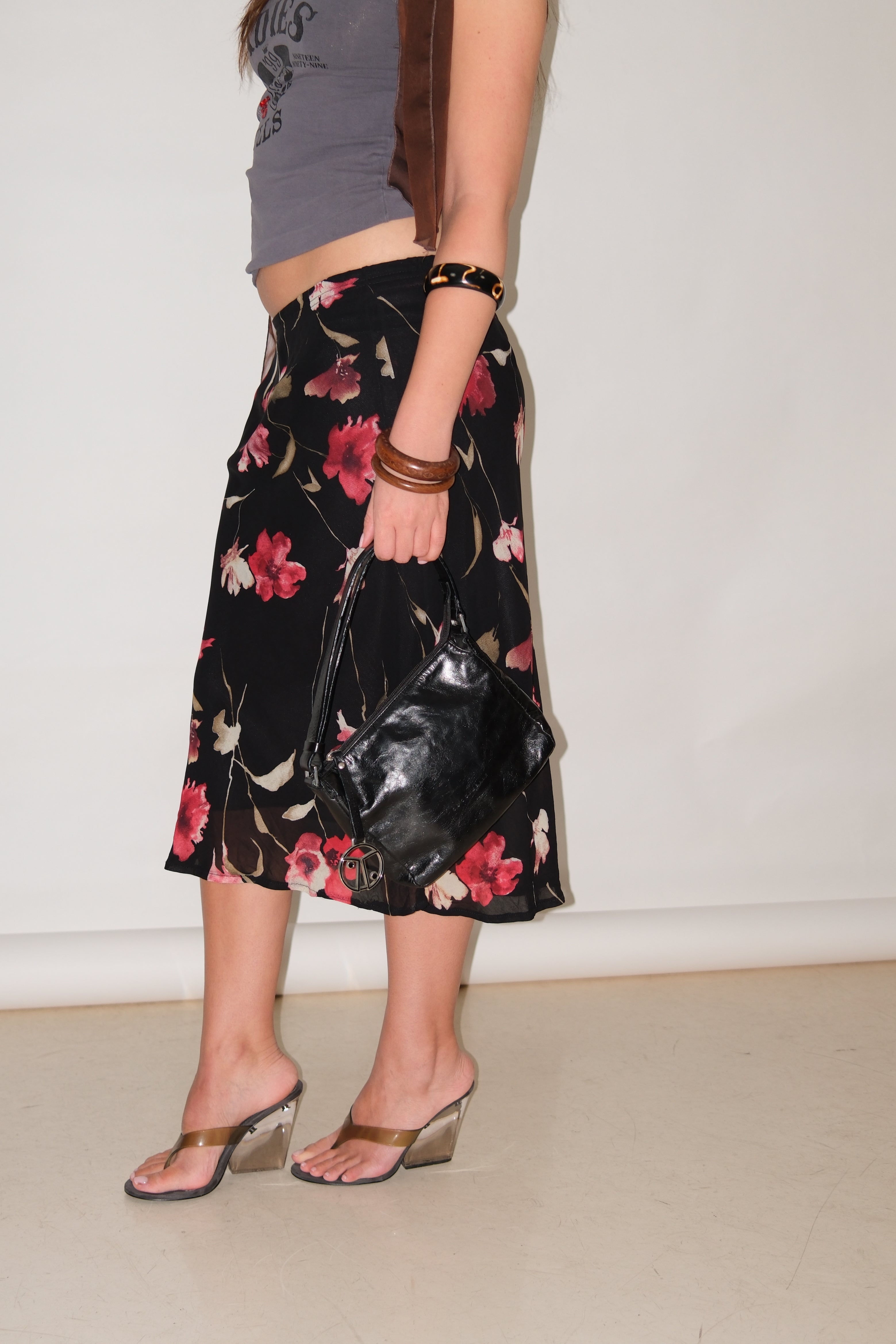 FLORAL MIDI SKIRT