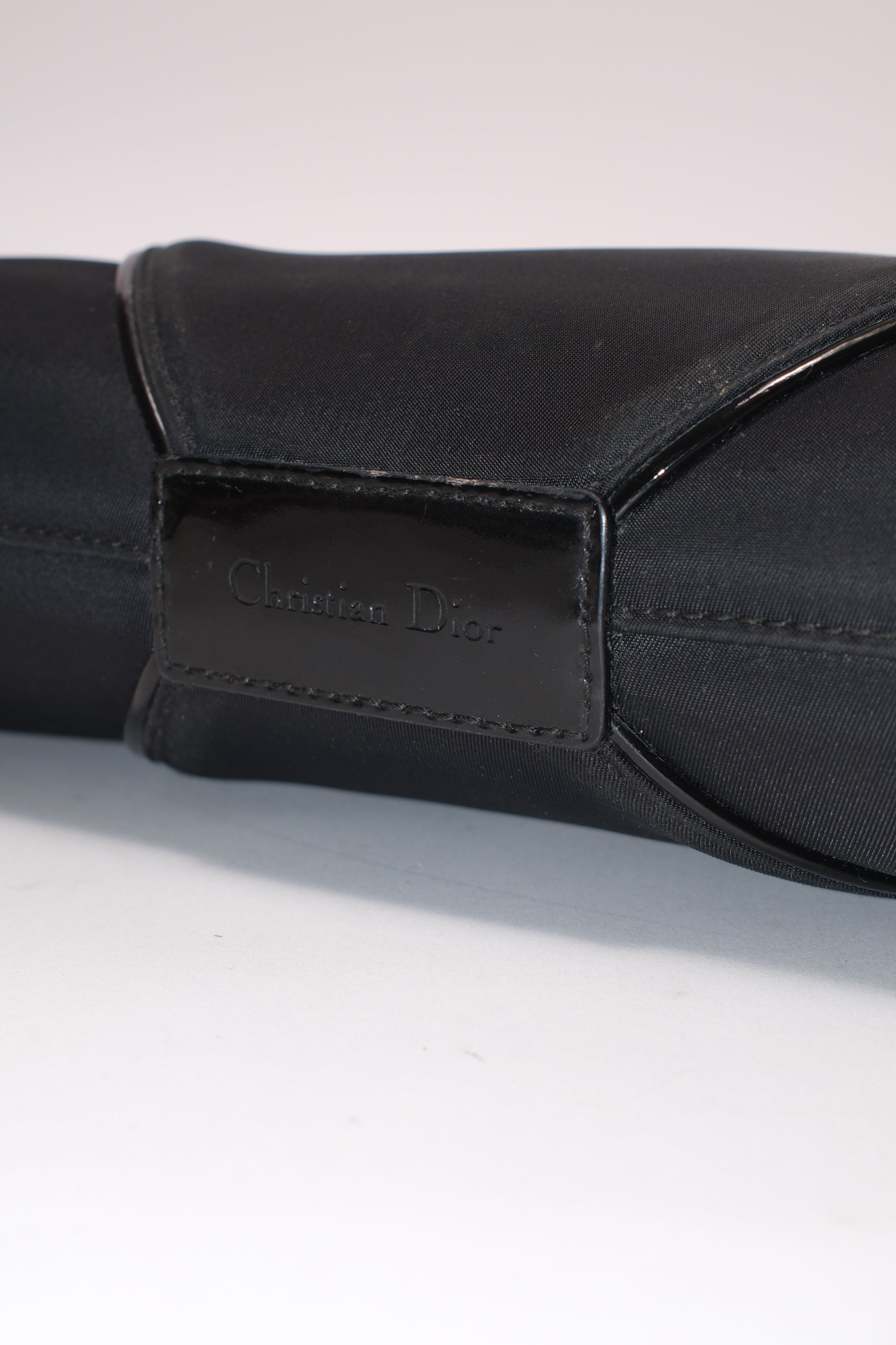 Christian Dior nylon and leather shoulder bag with D opener logo
