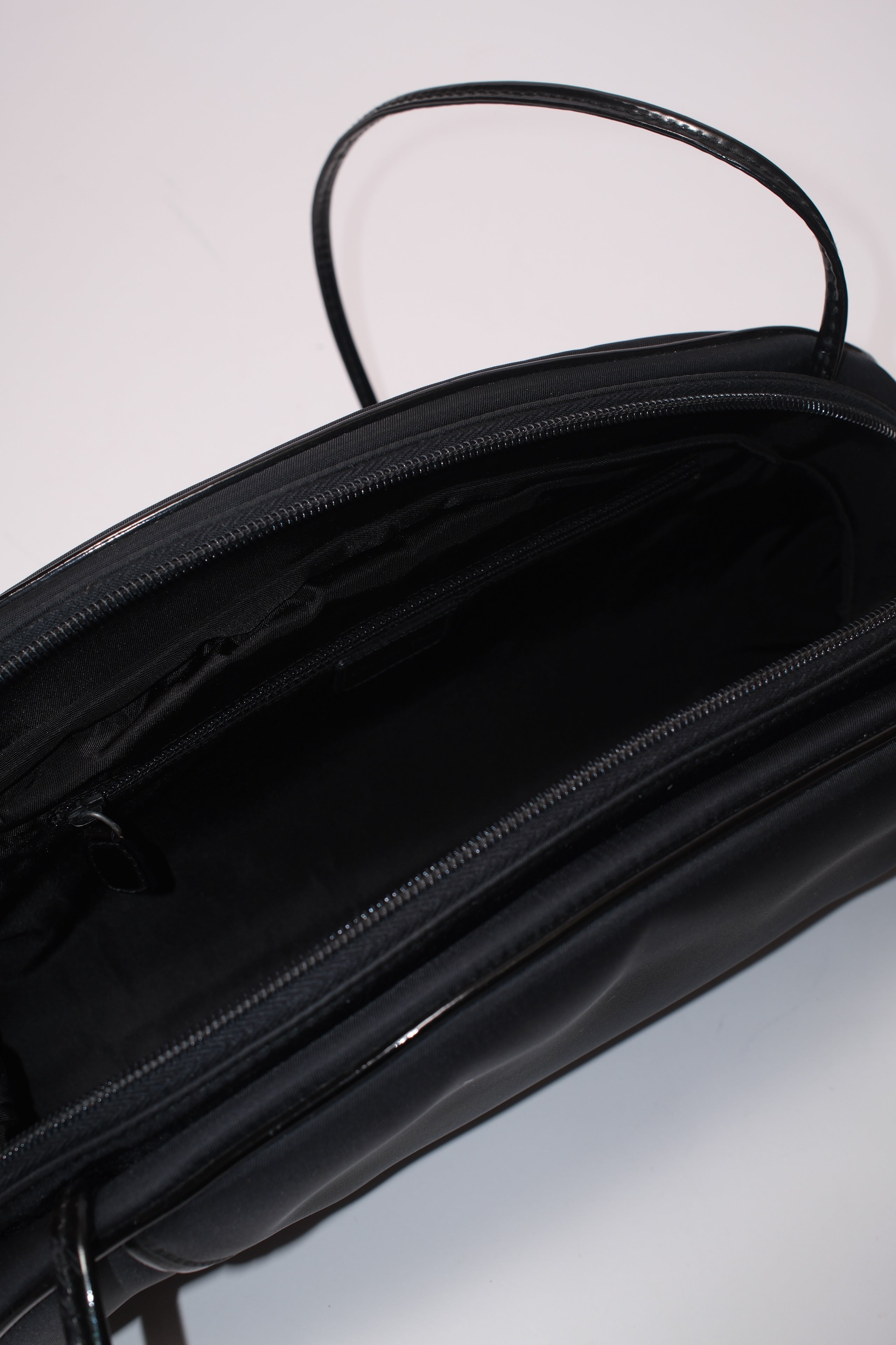Christian Dior nylon and leather shoulder bag with D opener logo