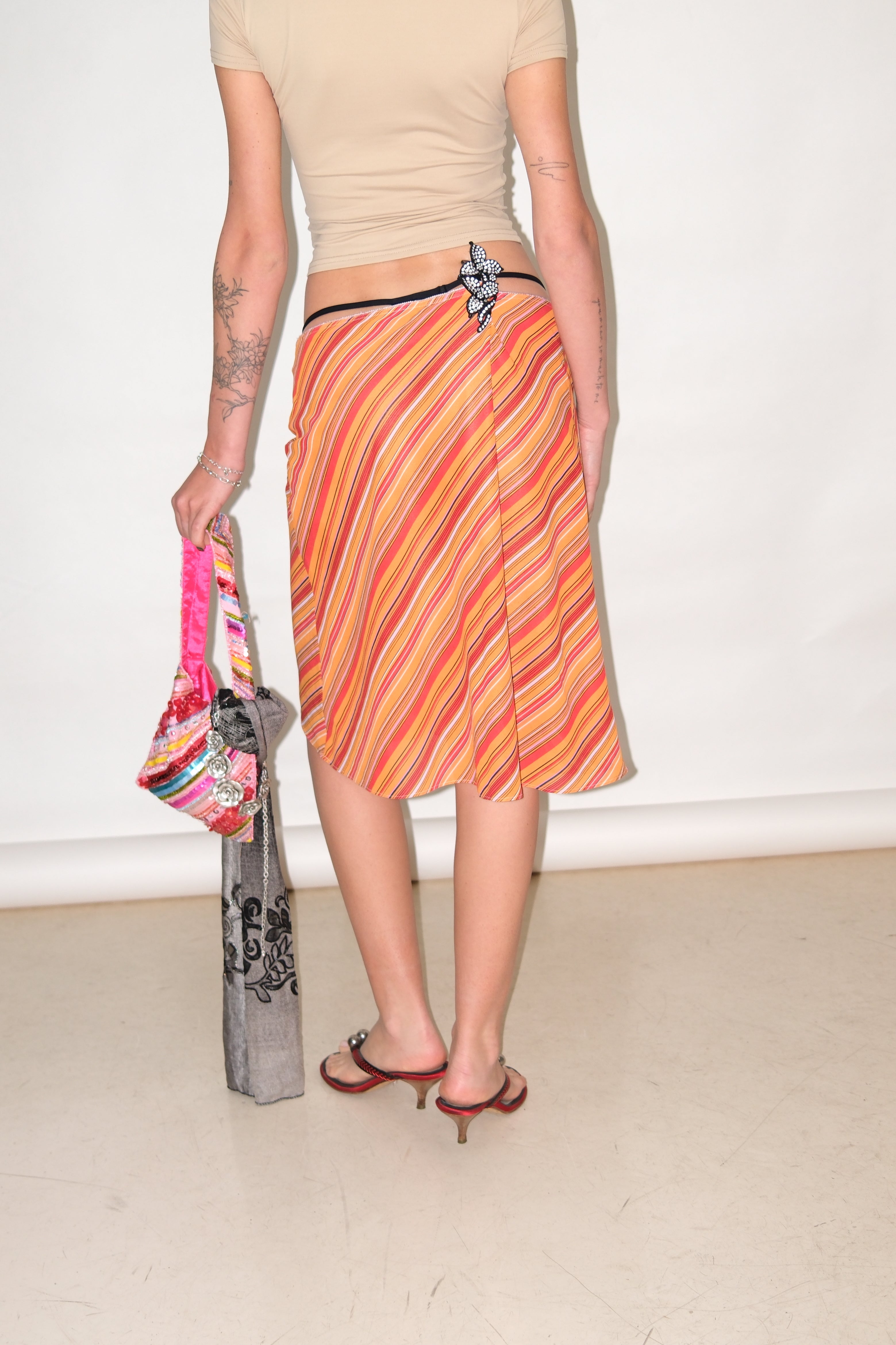 ORANGE TONES MIDI SKIRT