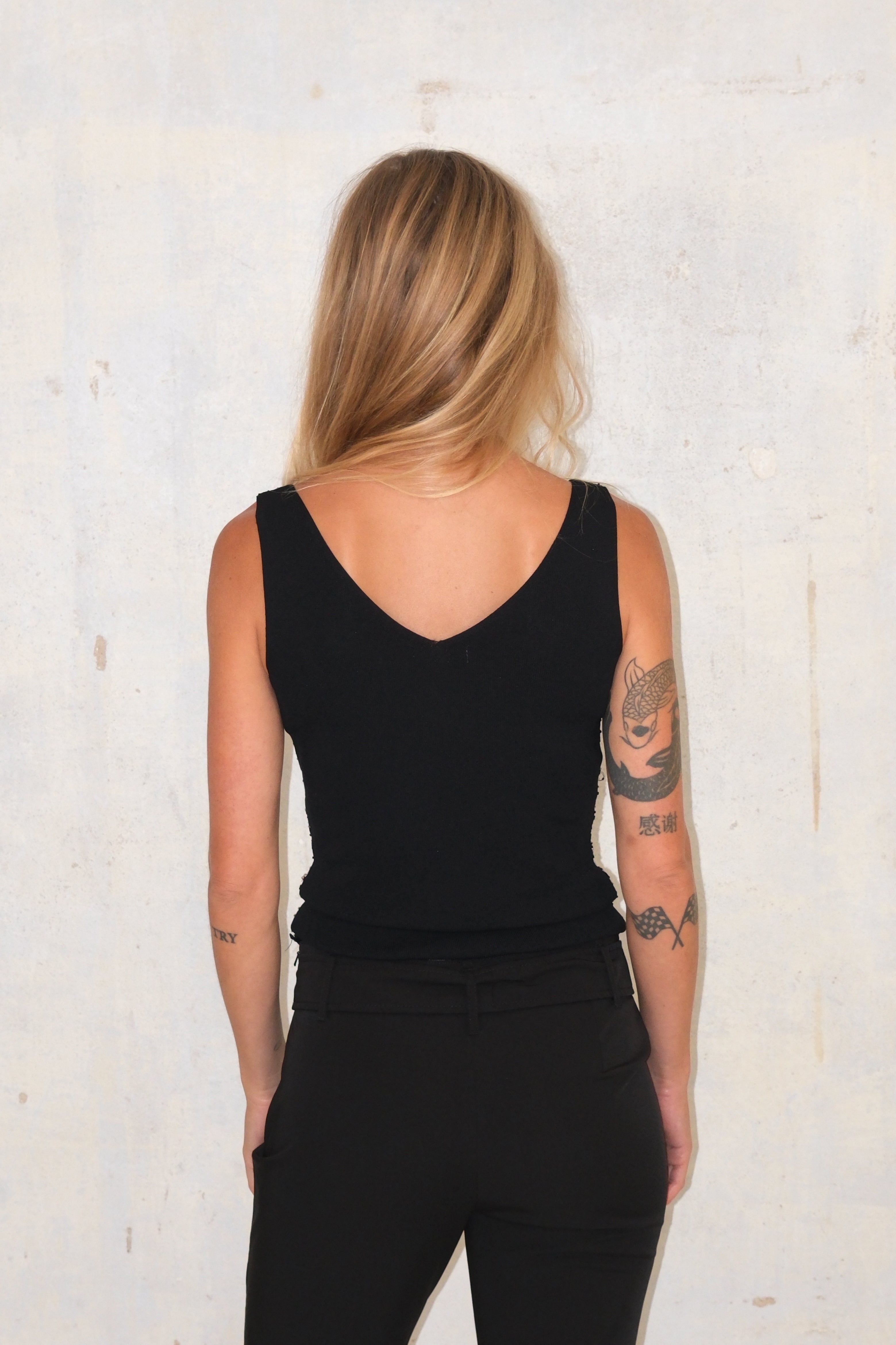 Shiny Black Tank Top