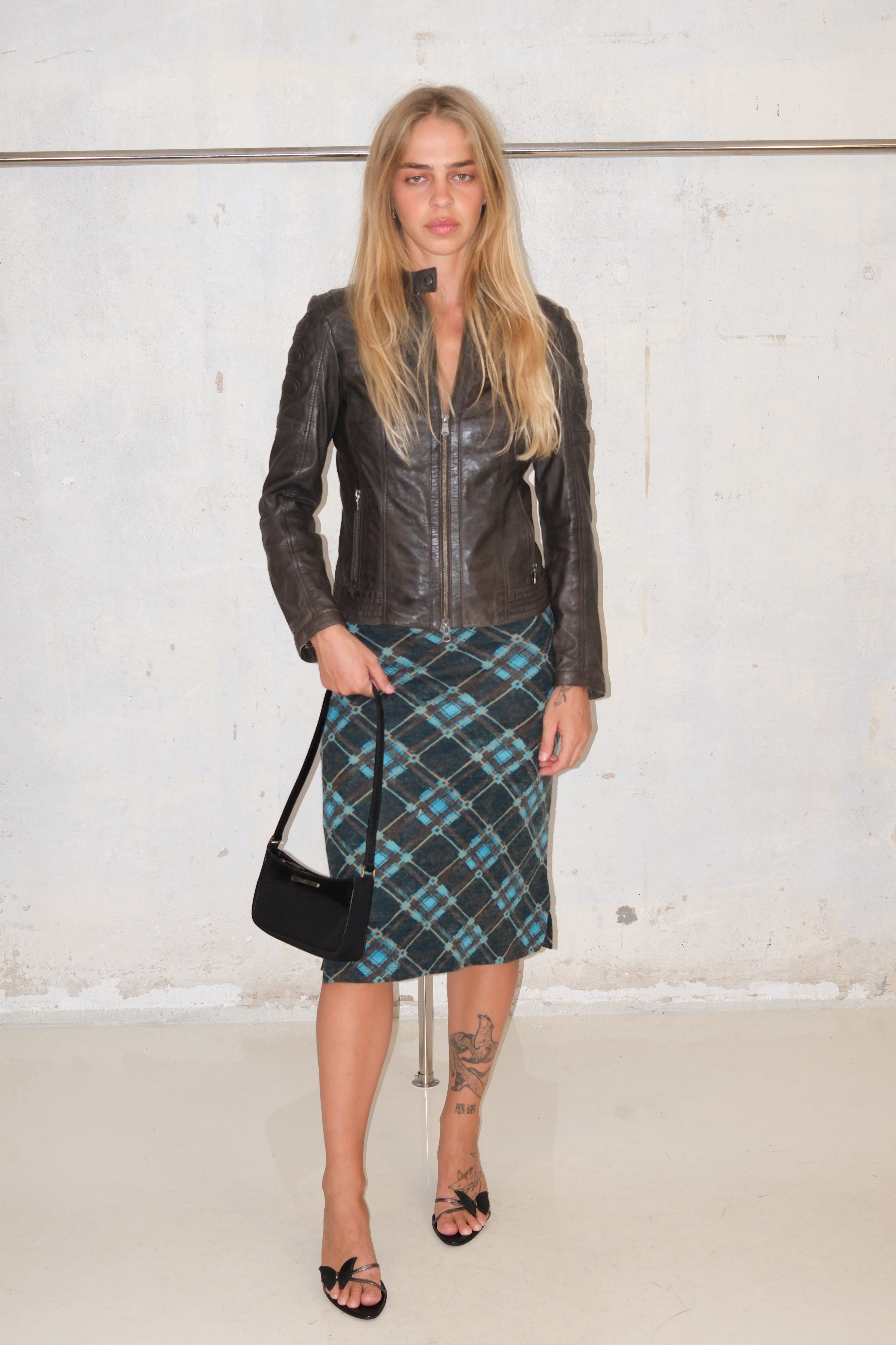 KNITTED MIDI SKIRT WITH COLORFUL PRINT