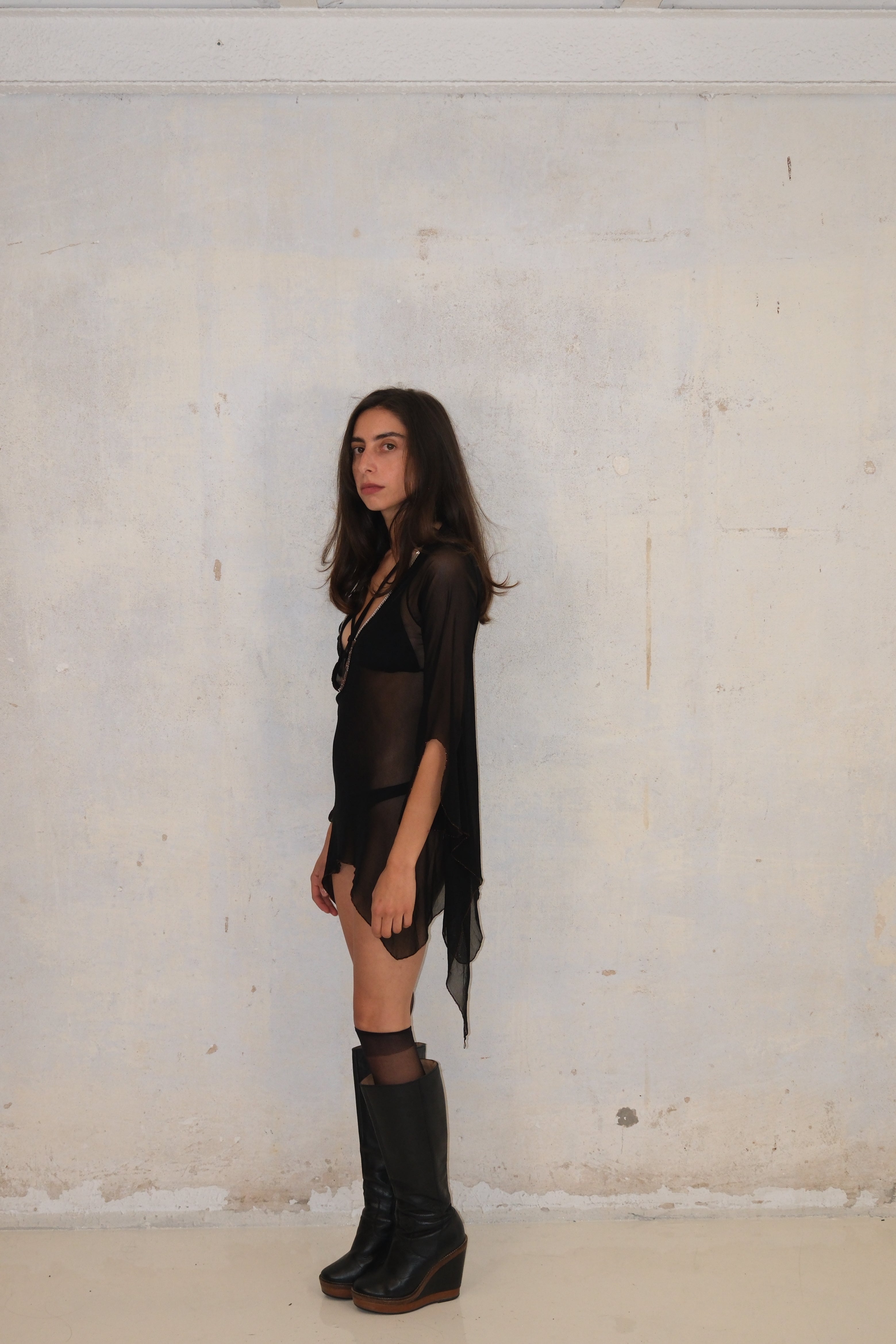 Sheer Top With Cutout Detail