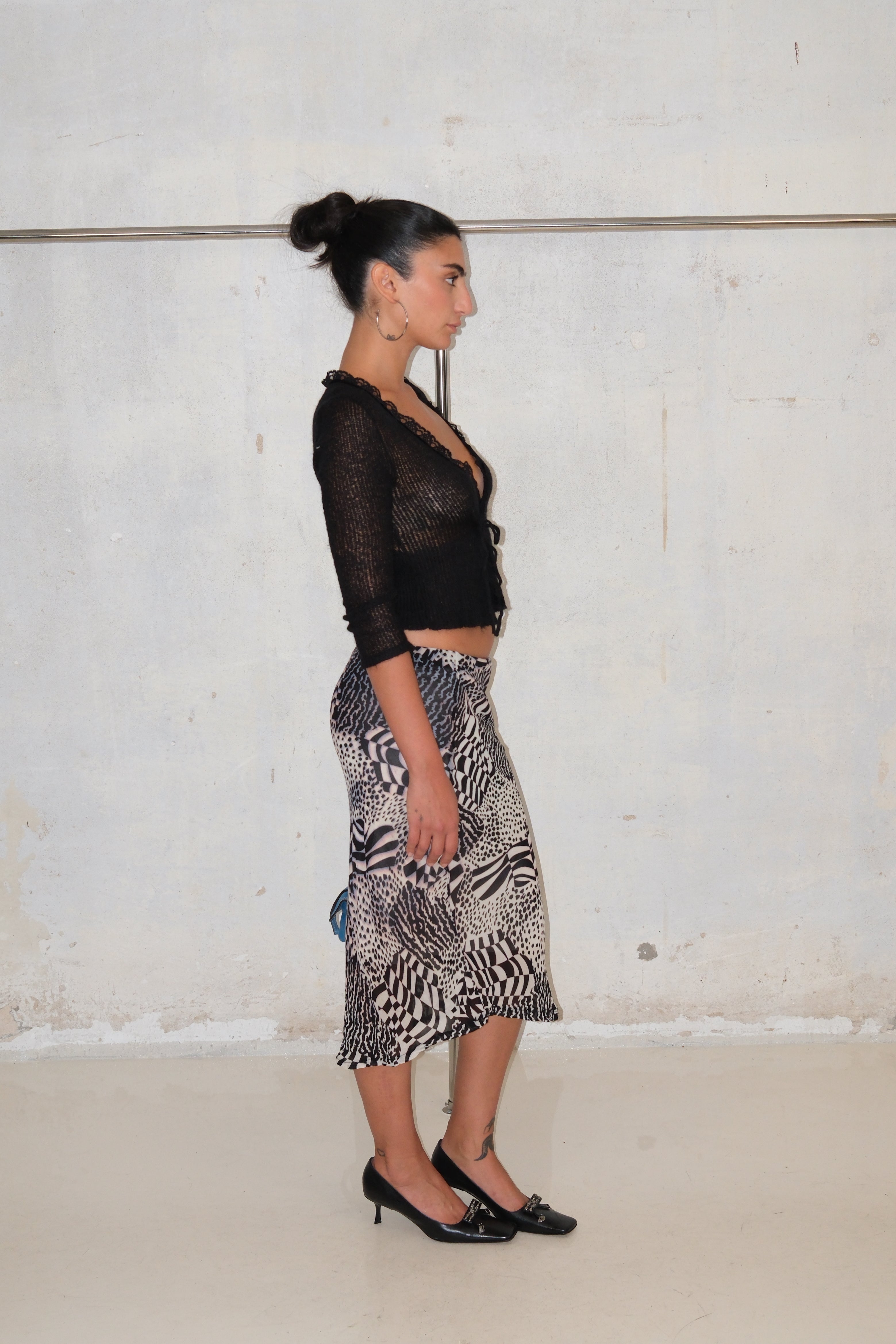 Printed Cute Italian Midi Skirt