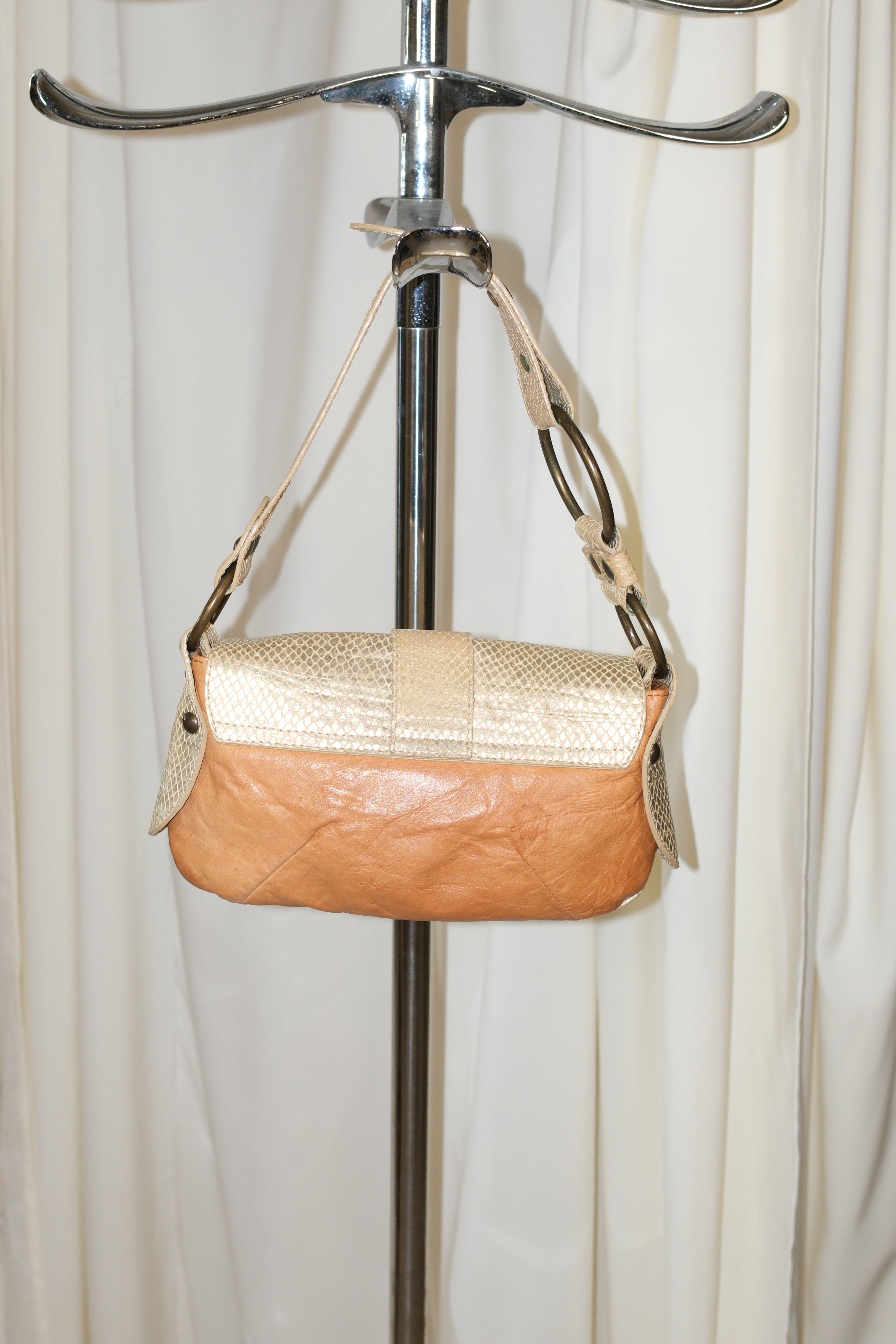 Coccinelle leather shoulder bag with big metal hardware