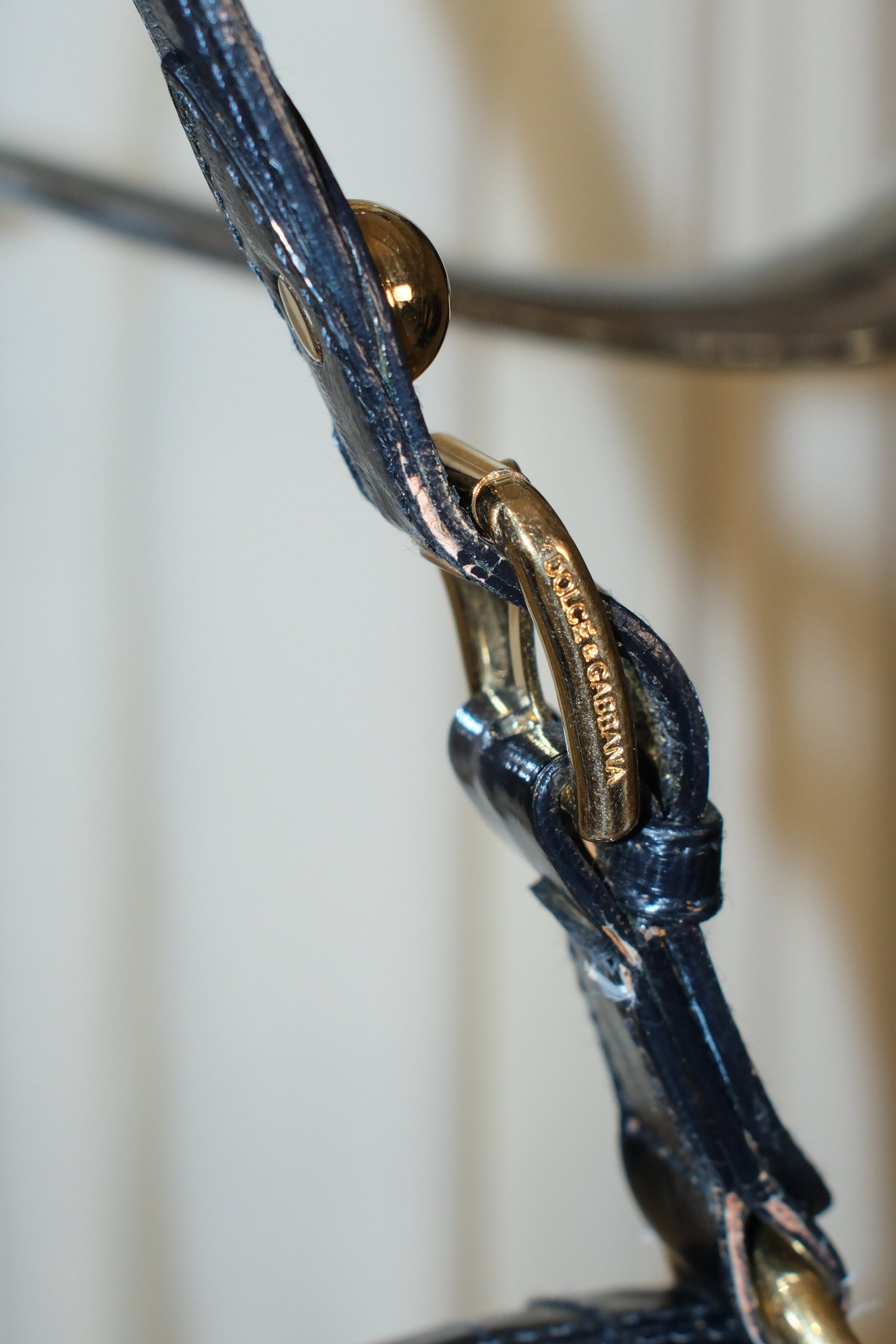 2004 DOLCE GABBANA LEATHER AND FUR SHOULDER BAG