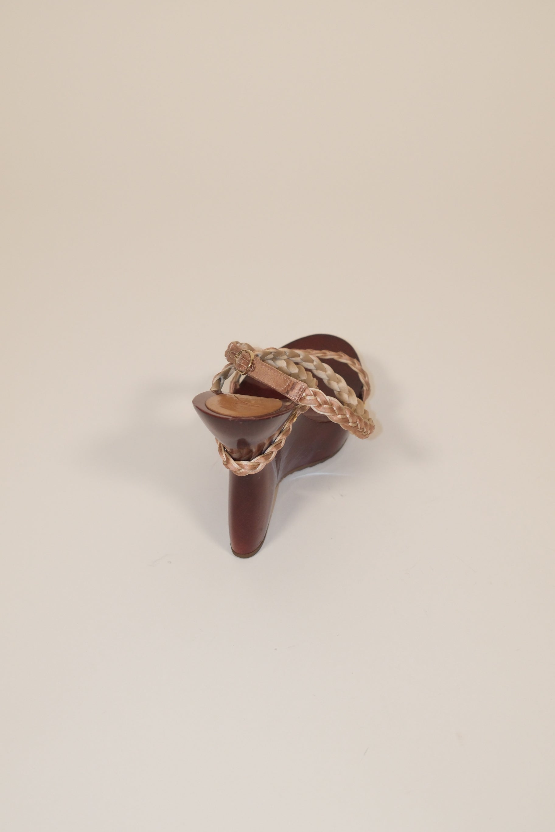 Giuseppe Zanotti wooden platform sandals with beaded leather straps