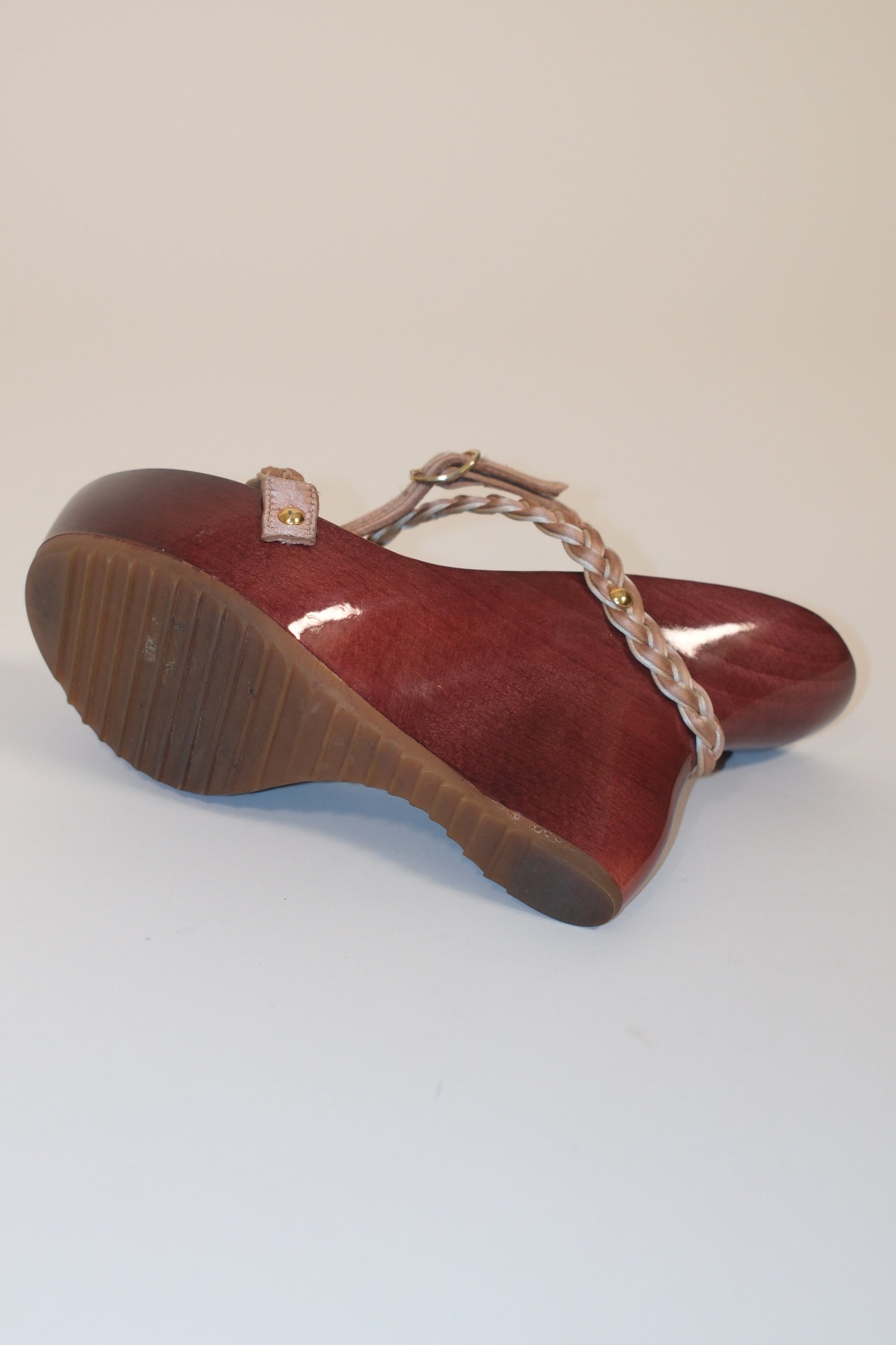 Giuseppe Zanotti wooden platform sandals with beaded leather straps