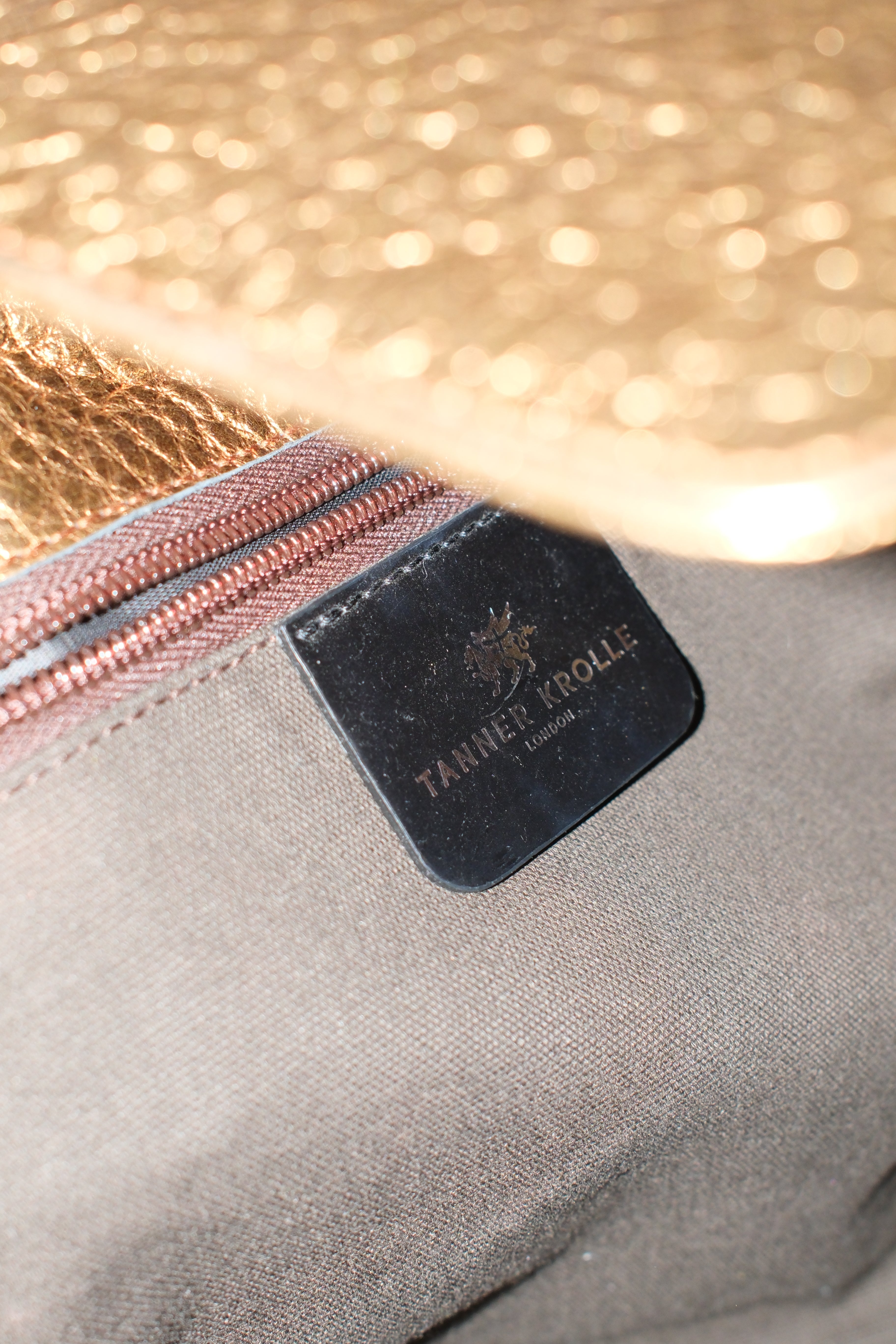 Tanner Krolle metallic gold shoulder bag