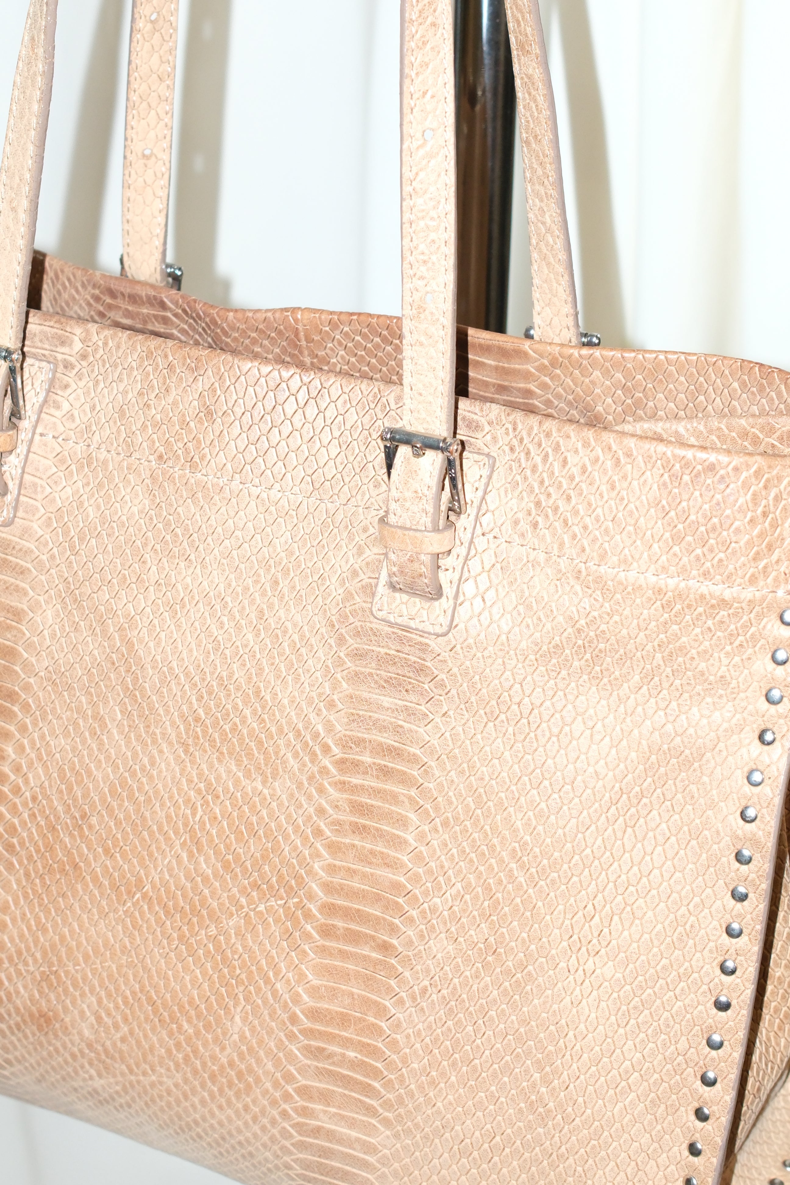 FRANCESCO BIASIA CARAMEL BROWN SQUARE LEATHER BAG