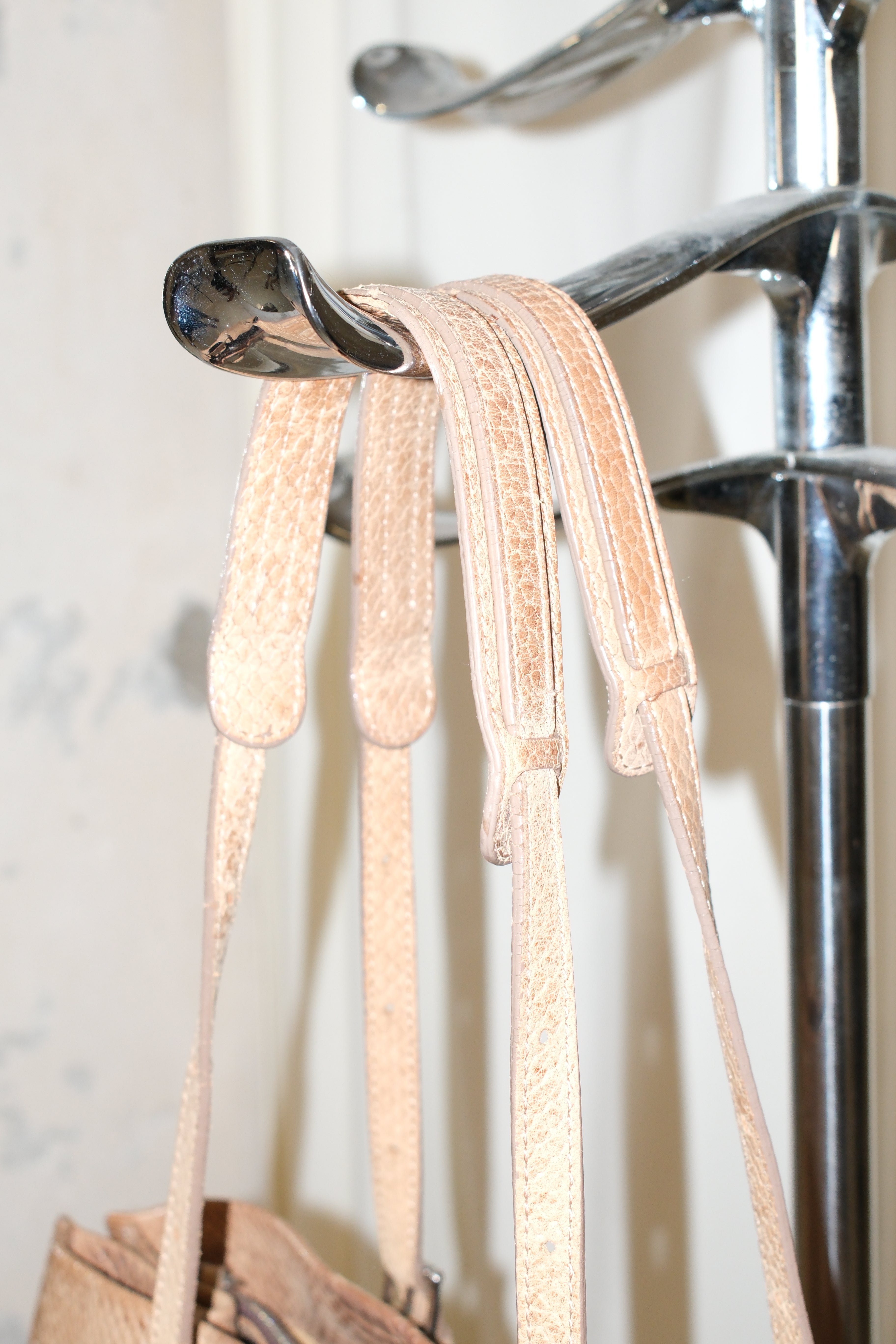 FRANCESCO BIASIA CARAMEL BROWN SQUARE LEATHER BAG