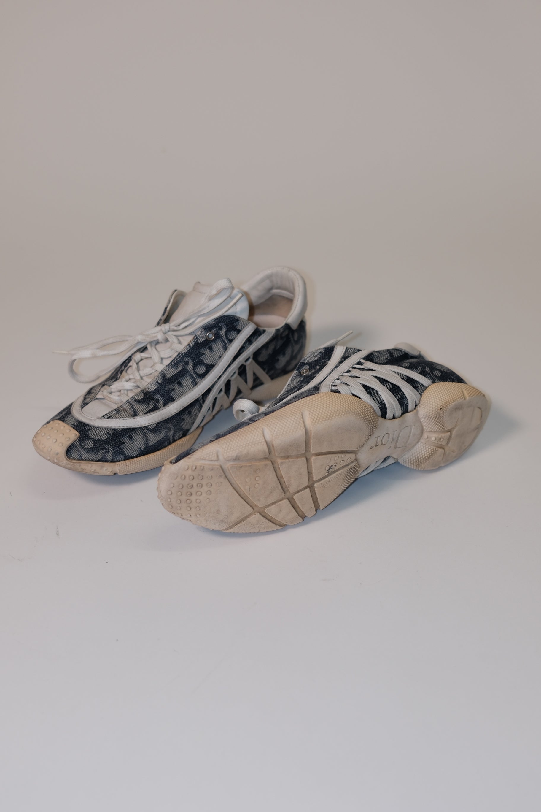 2003 Dior blue monogram corset sneakers