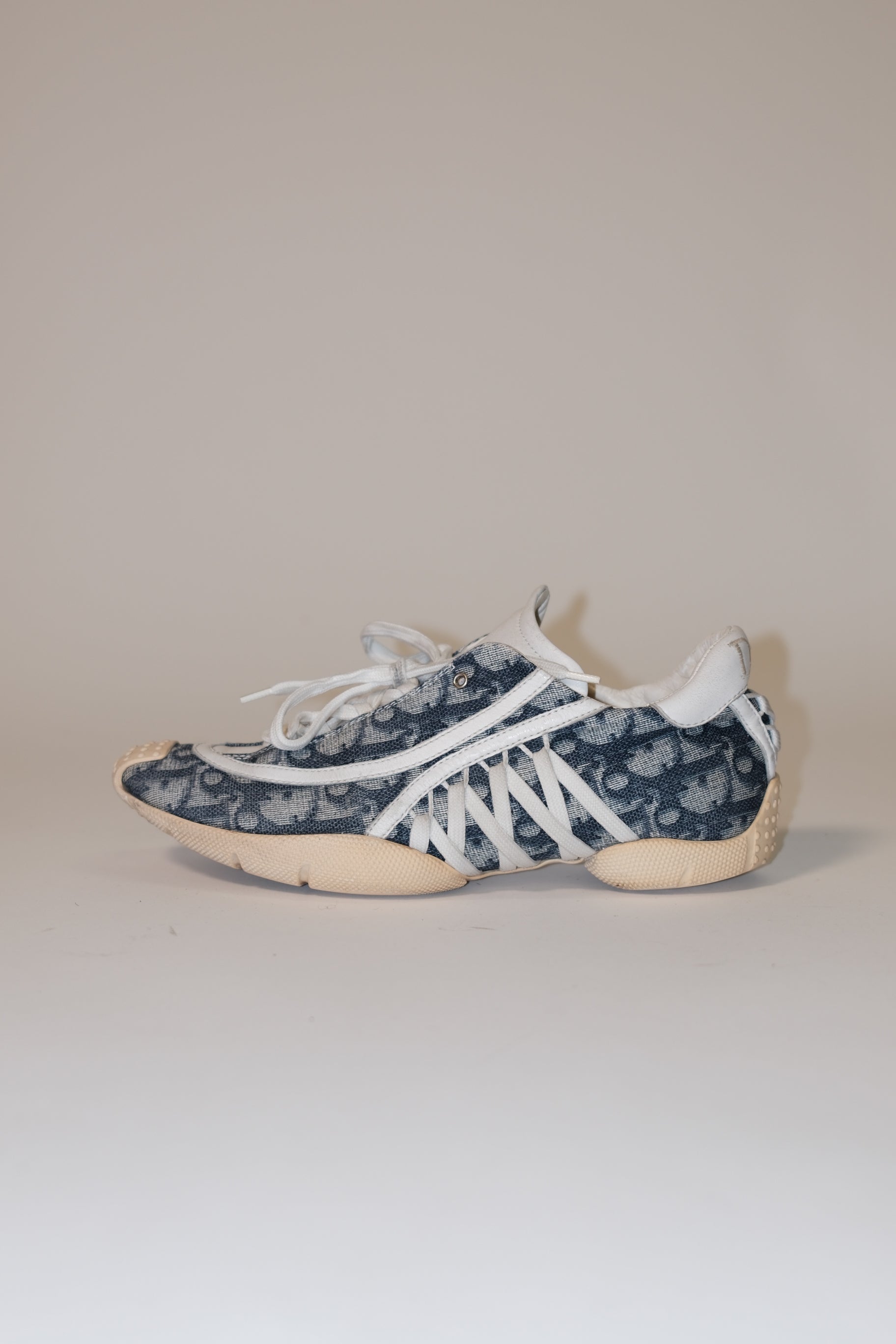 2003 Dior blue monogram corset sneakers