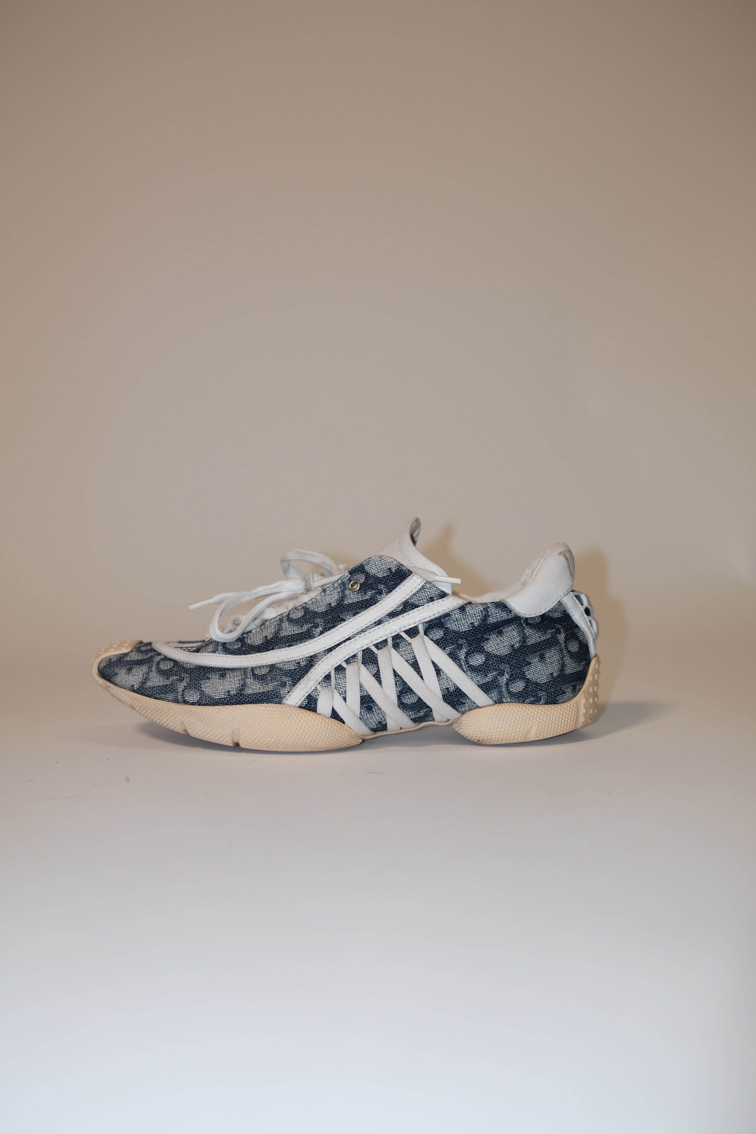 2003 Dior blue monogram corset sneakers