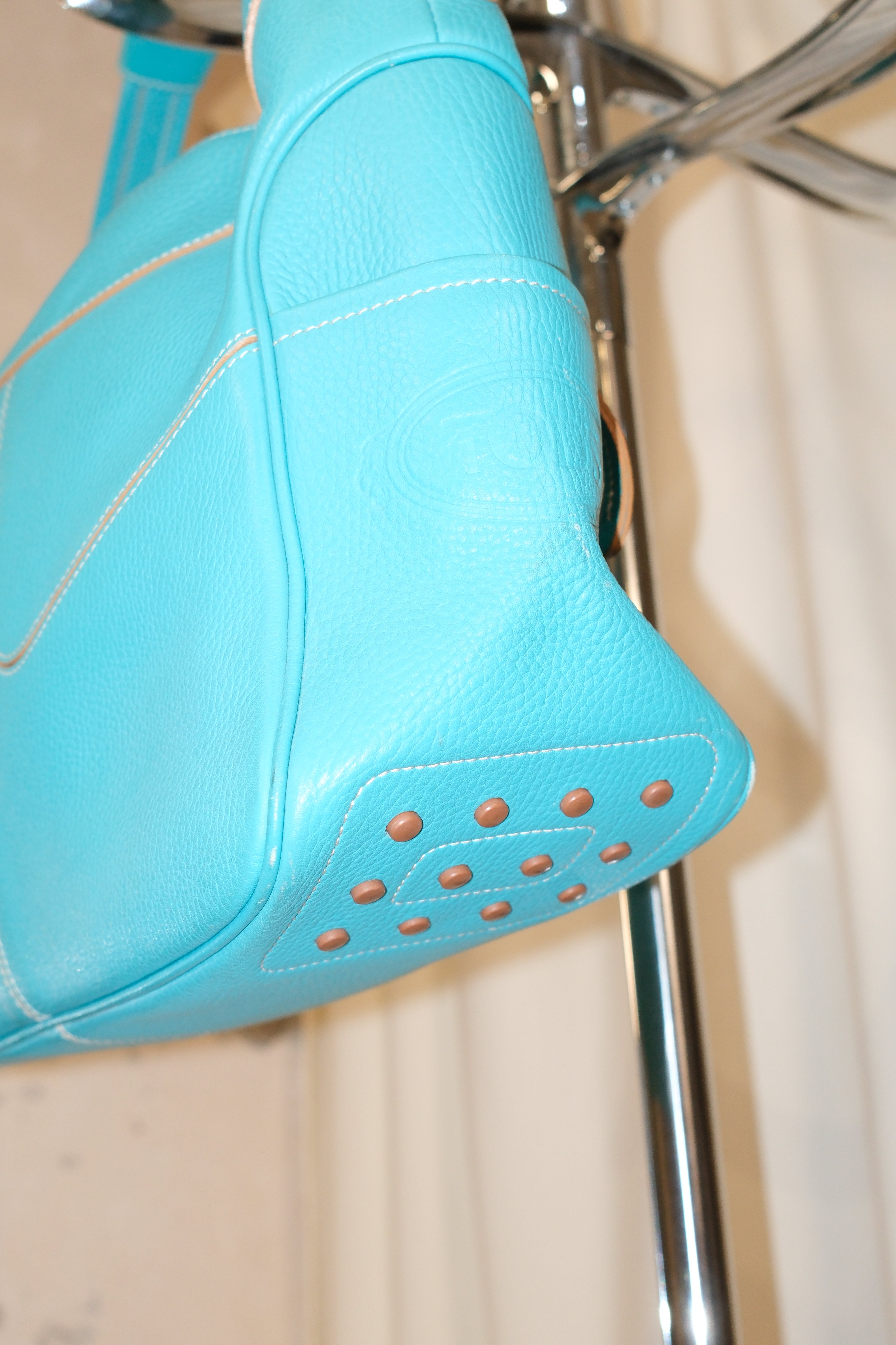 Tod's cyan blue classic shape shoulder bag