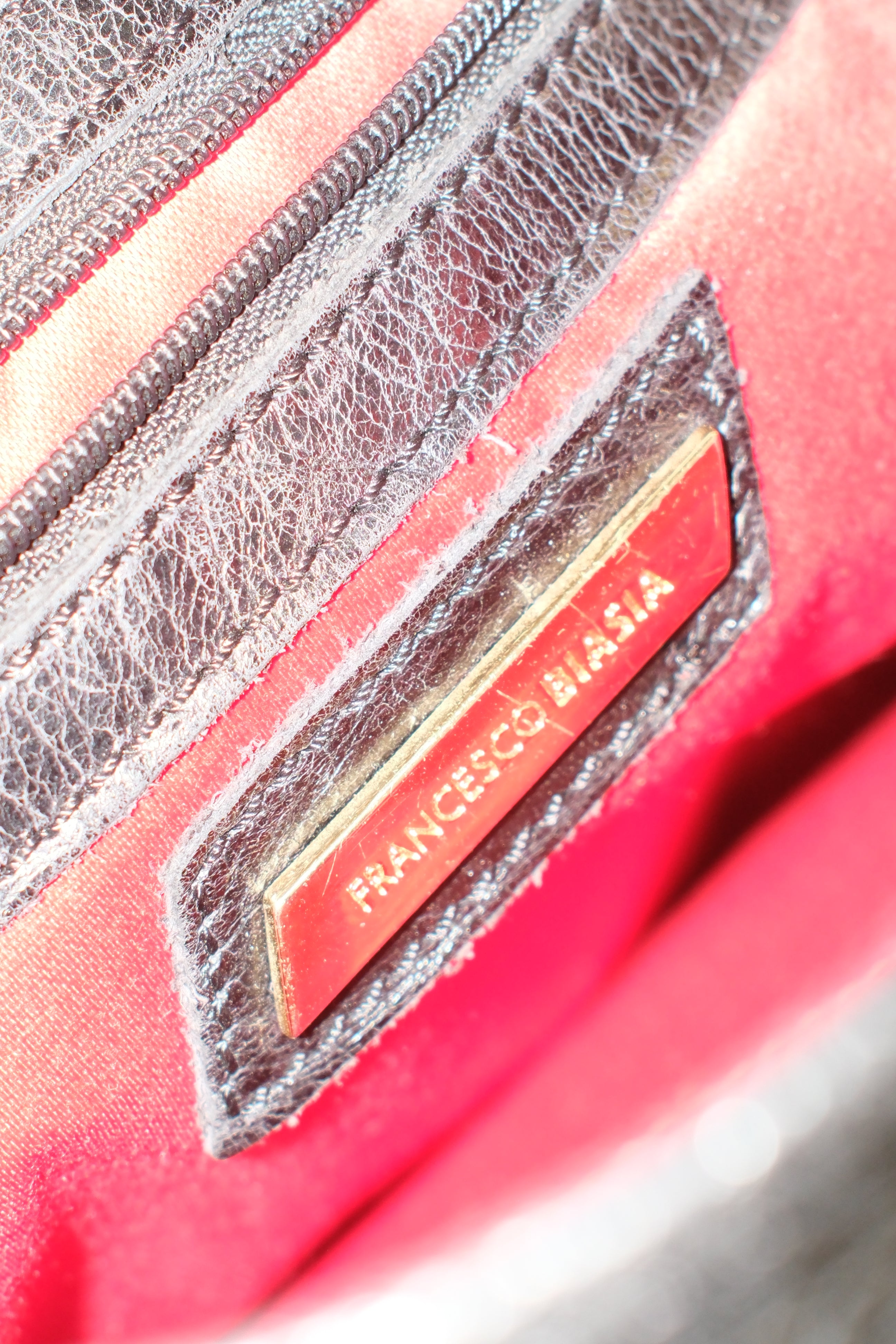 FRANCESCO BIASIA CROSSBODY BAG IN BLACK MONOGRAM LEATHER