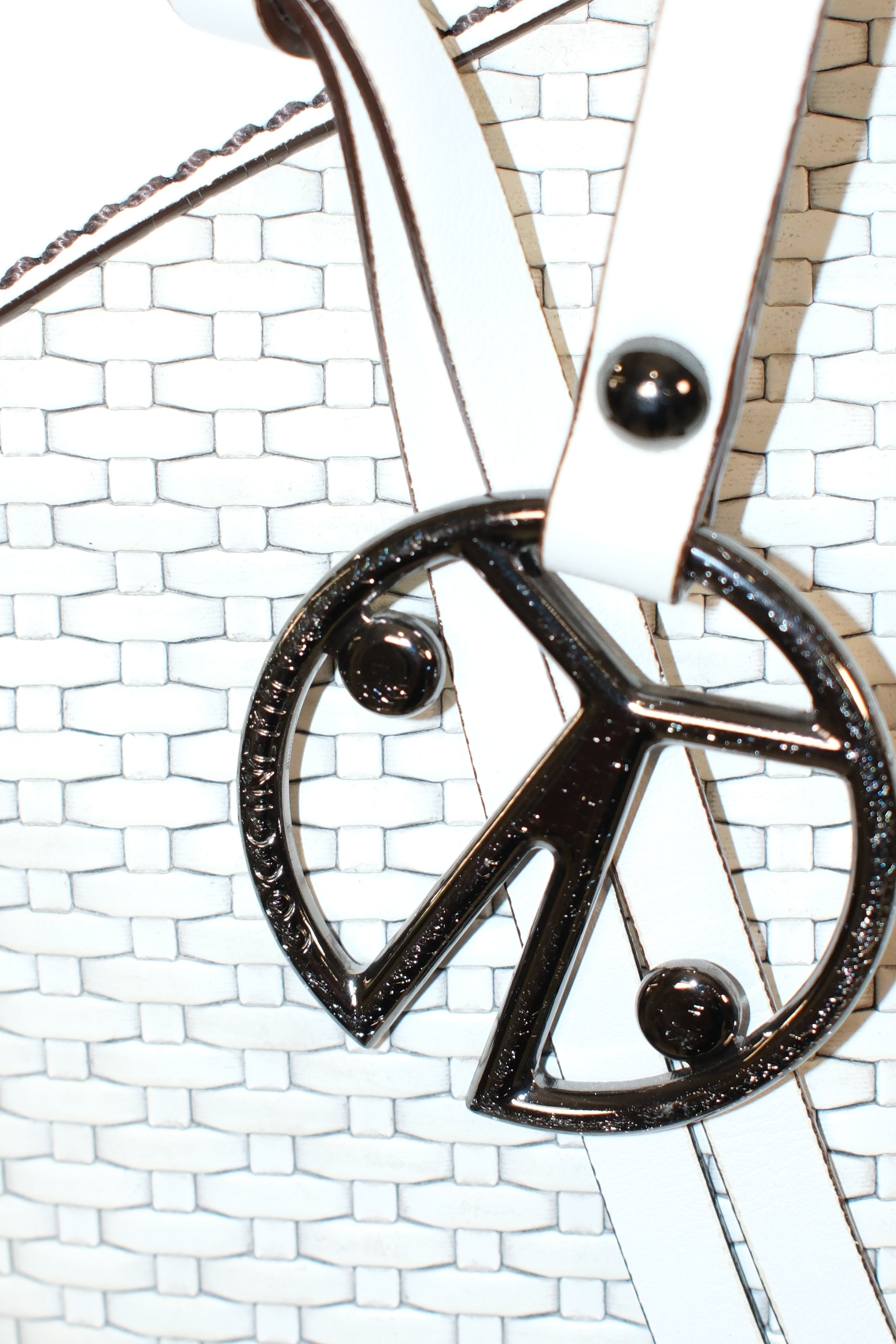 COCCINELLE WOVEN WHITE LEATHER BAG