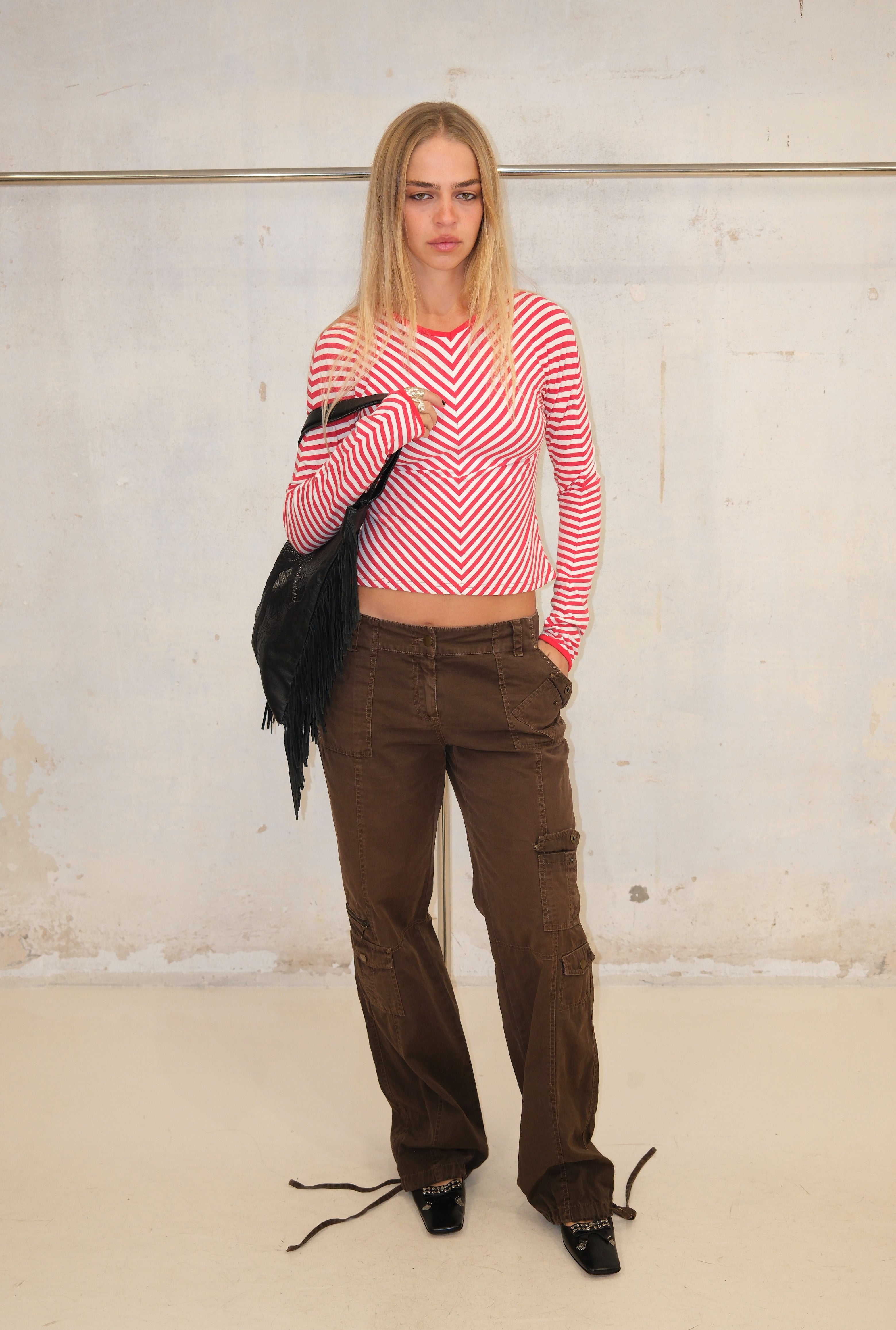 Cocoa Low-Rise Cargo With Details Size 38