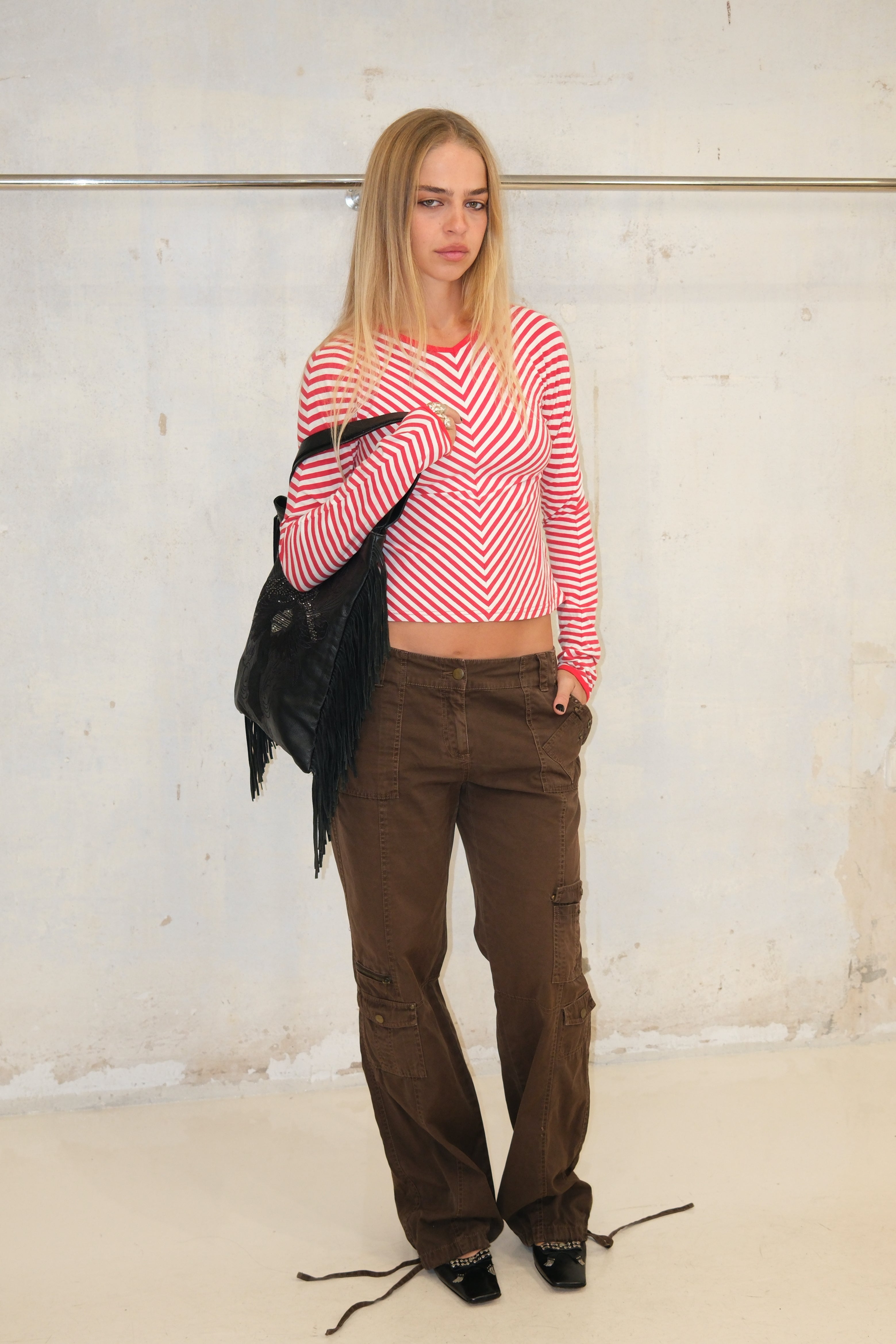 Cocoa Low-Rise Cargo With Details Size 38