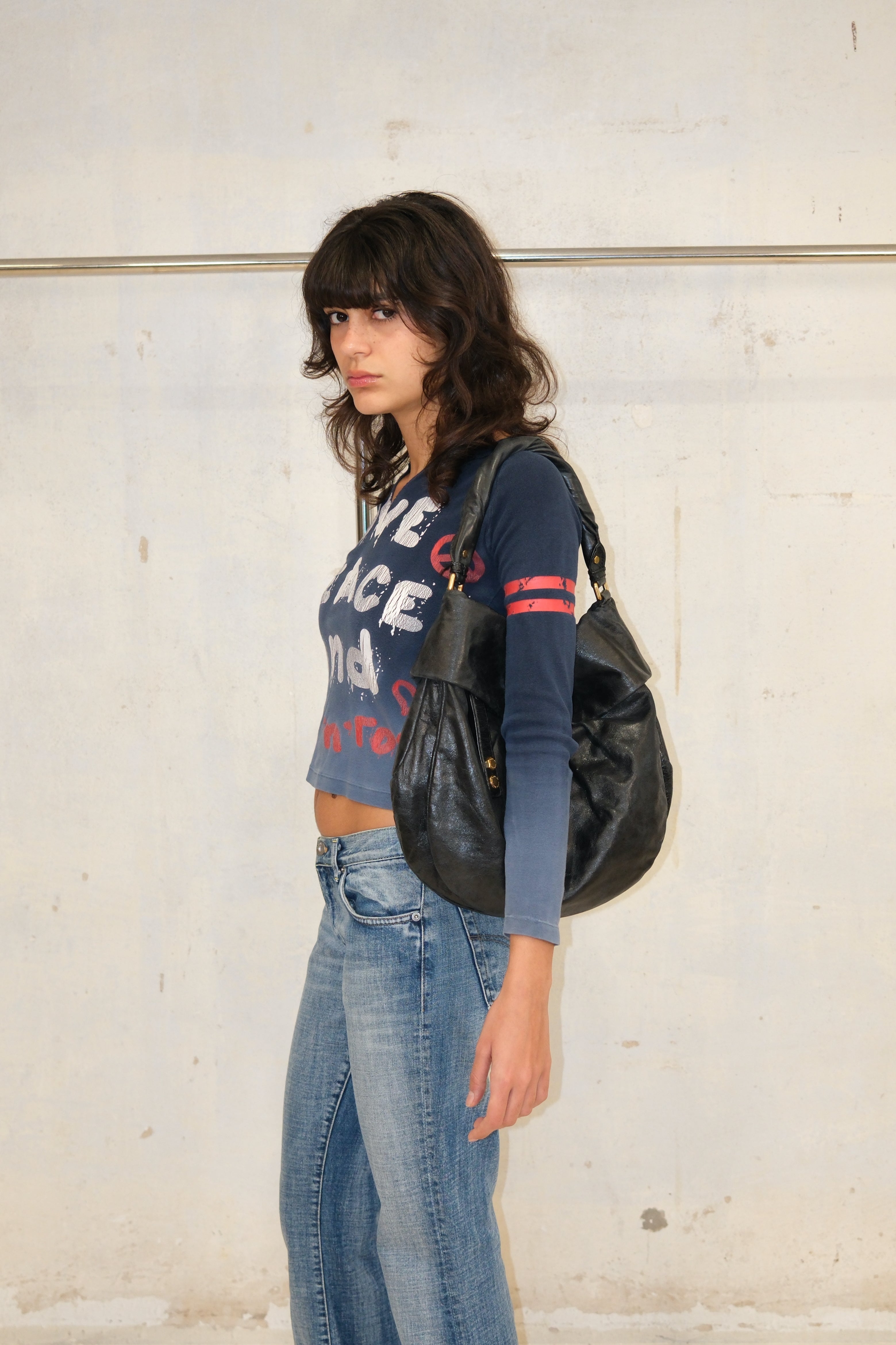 'LOVE PEACE AND ROCK N ROLL'OMBRE TOP