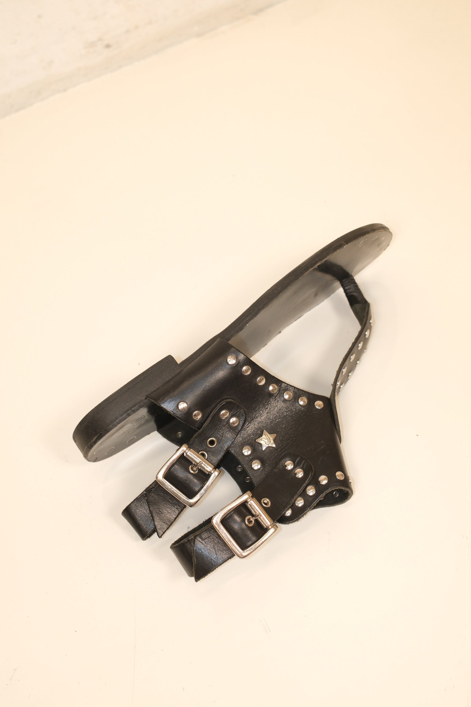 Replay studded gladiator sandals in black leather