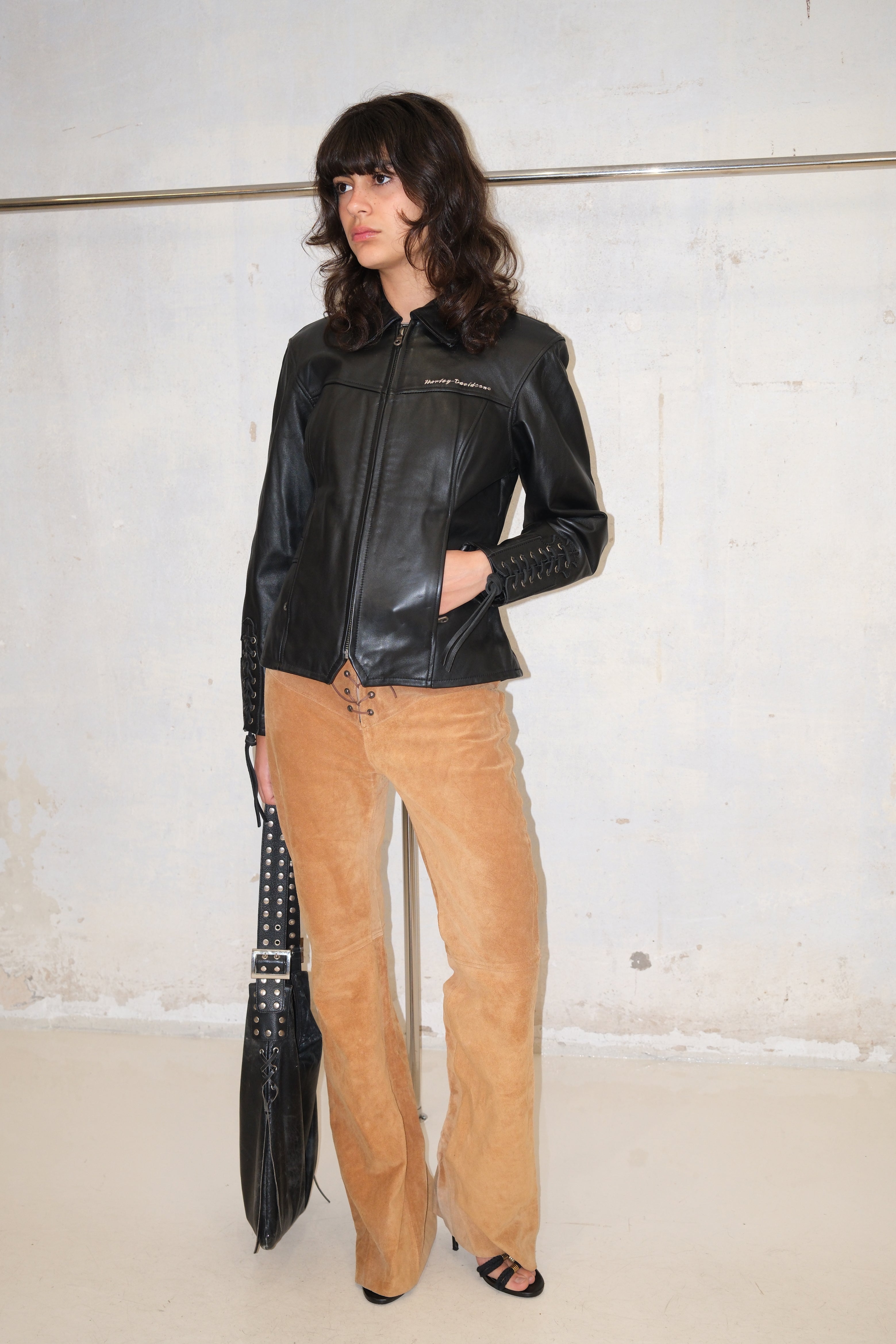 WESTERN VIBE SUEDE LEATHER FLARE PANTS SIZE 36