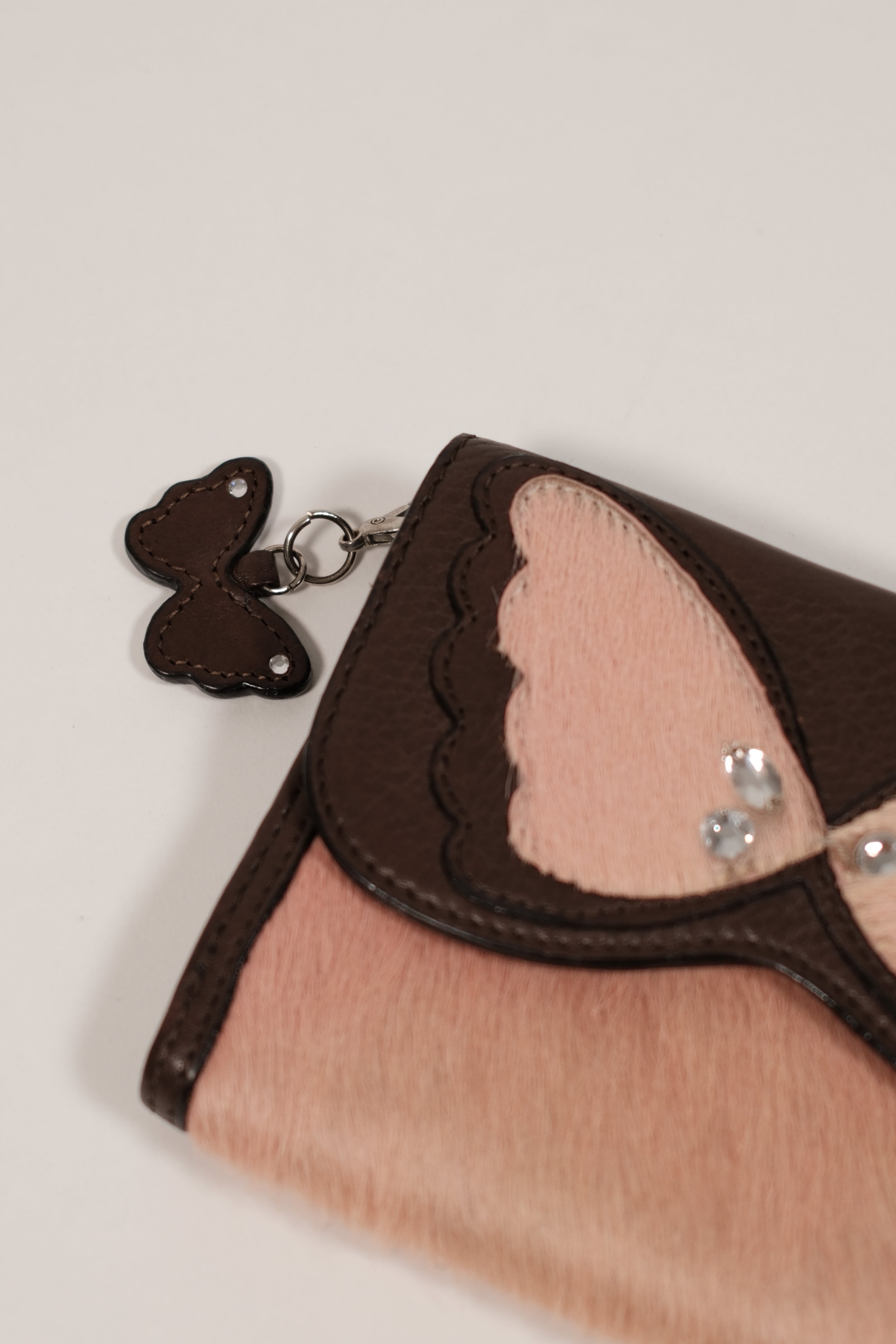 Rebecca Taylor butterfly furry leather folded wallet