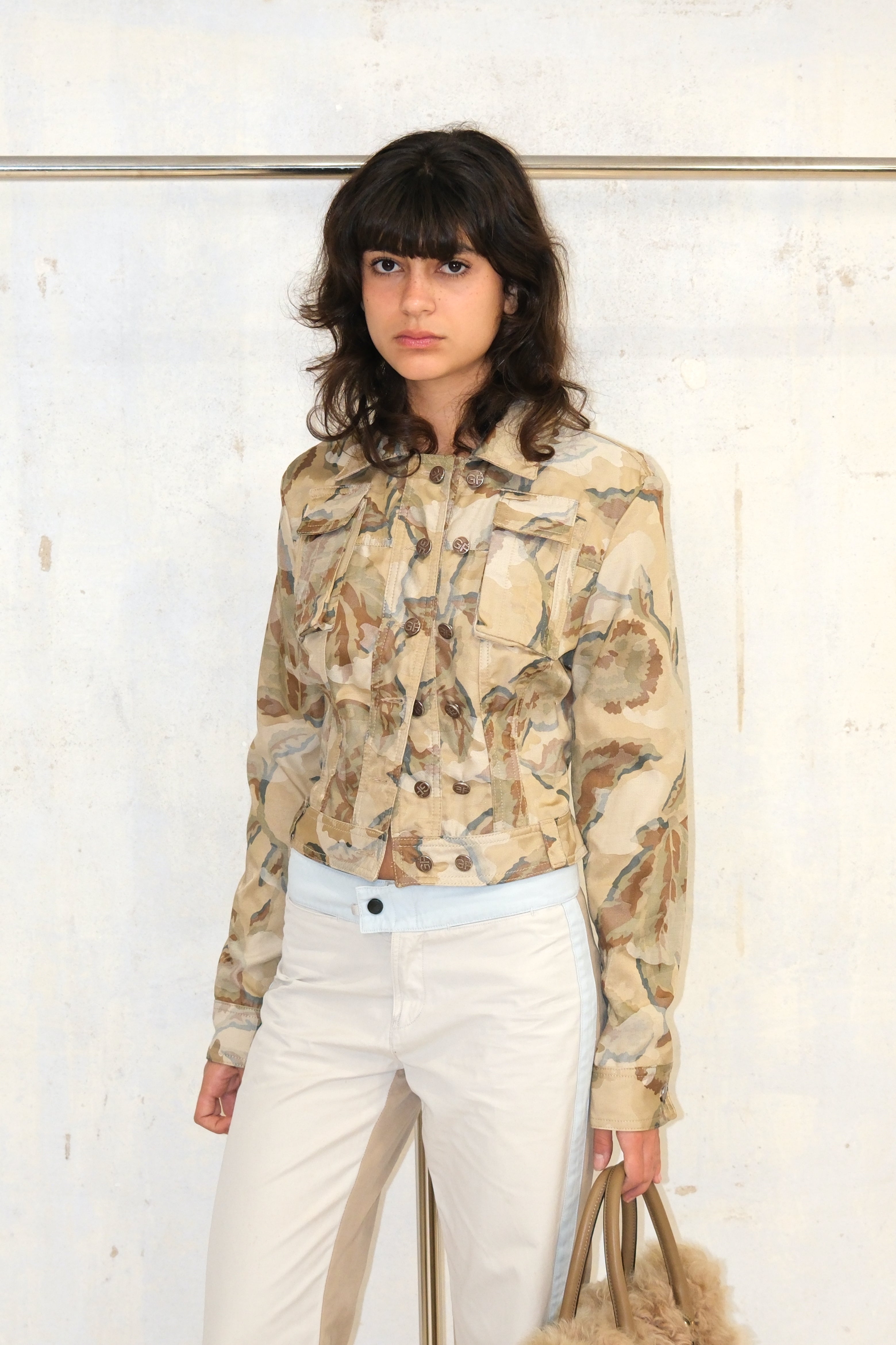 GF FERRE Military Style Cropped Jacket
