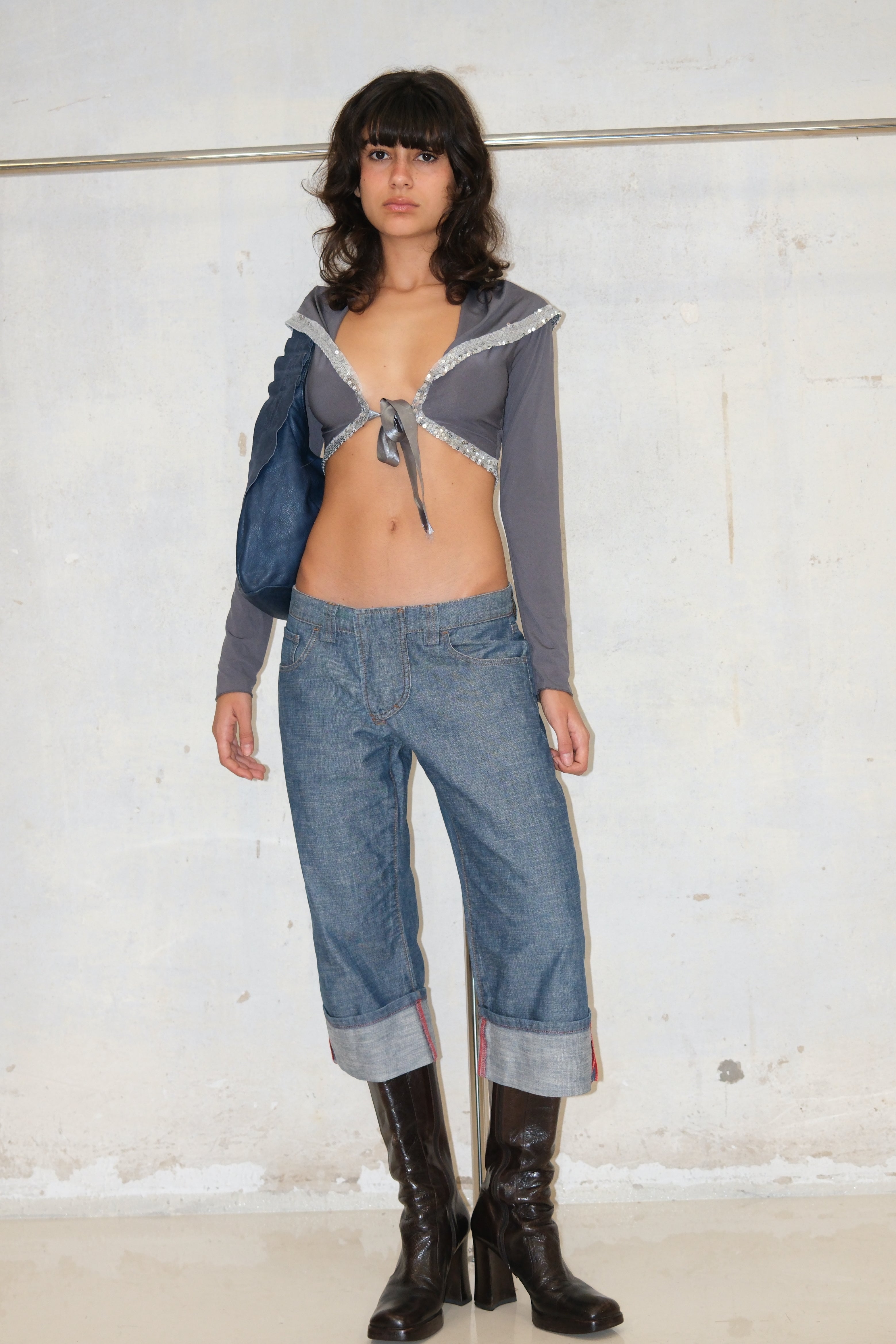 Sequin Hooded Front Tie Shrug