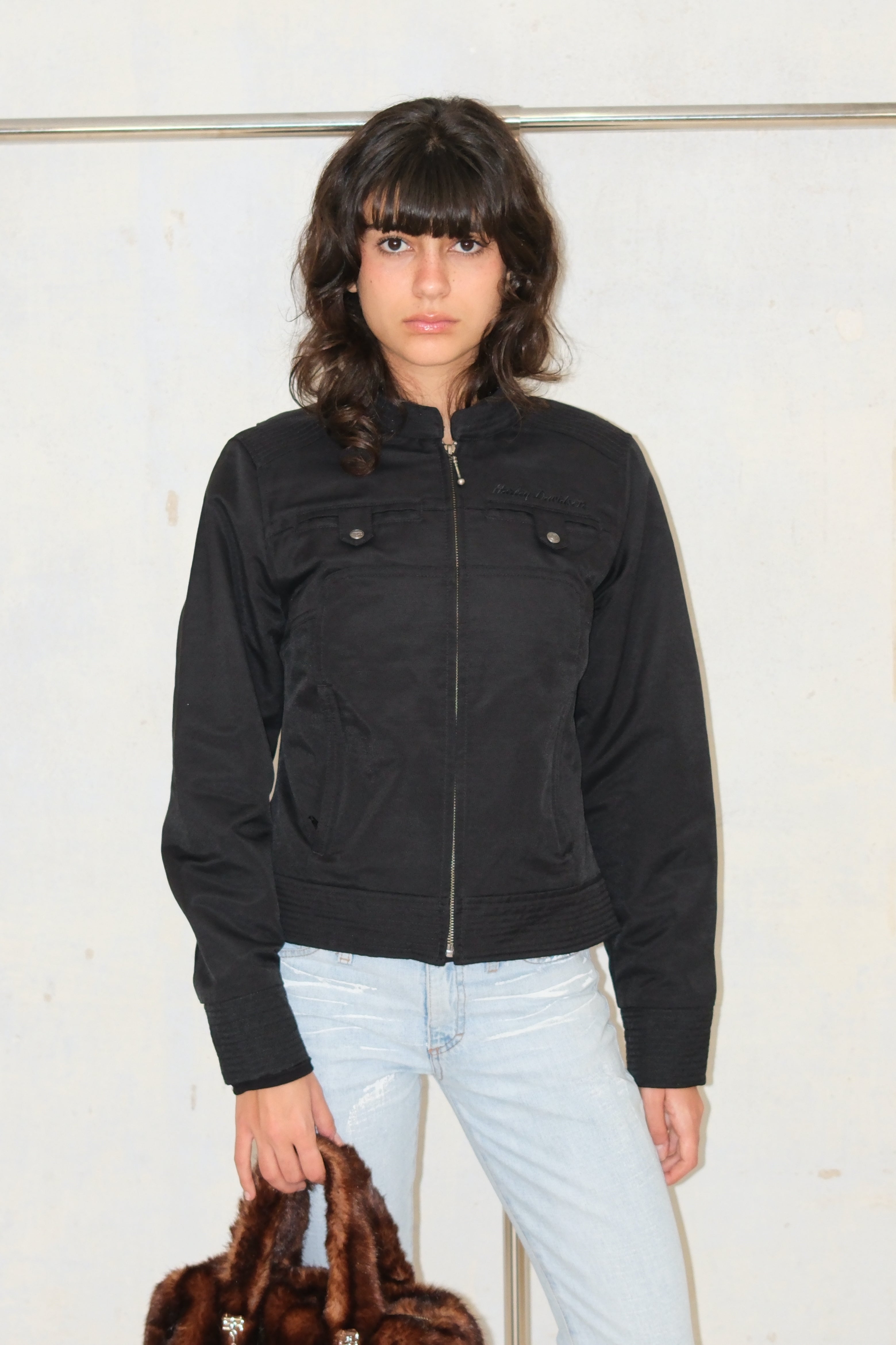 HARLEY DAVIDSON SHINY BACK MOTO JACKET