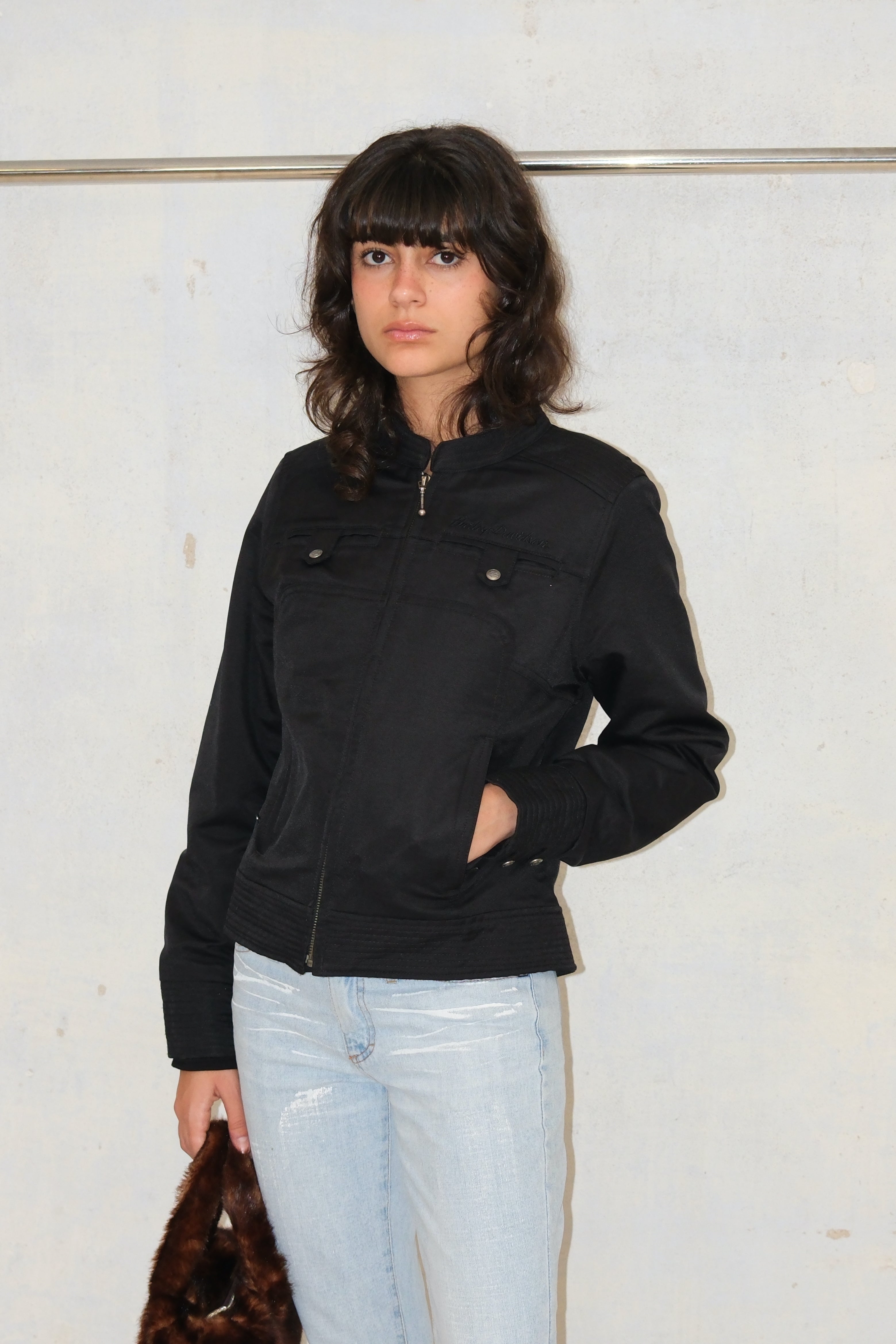 HARLEY DAVIDSON SHINY BACK MOTO JACKET