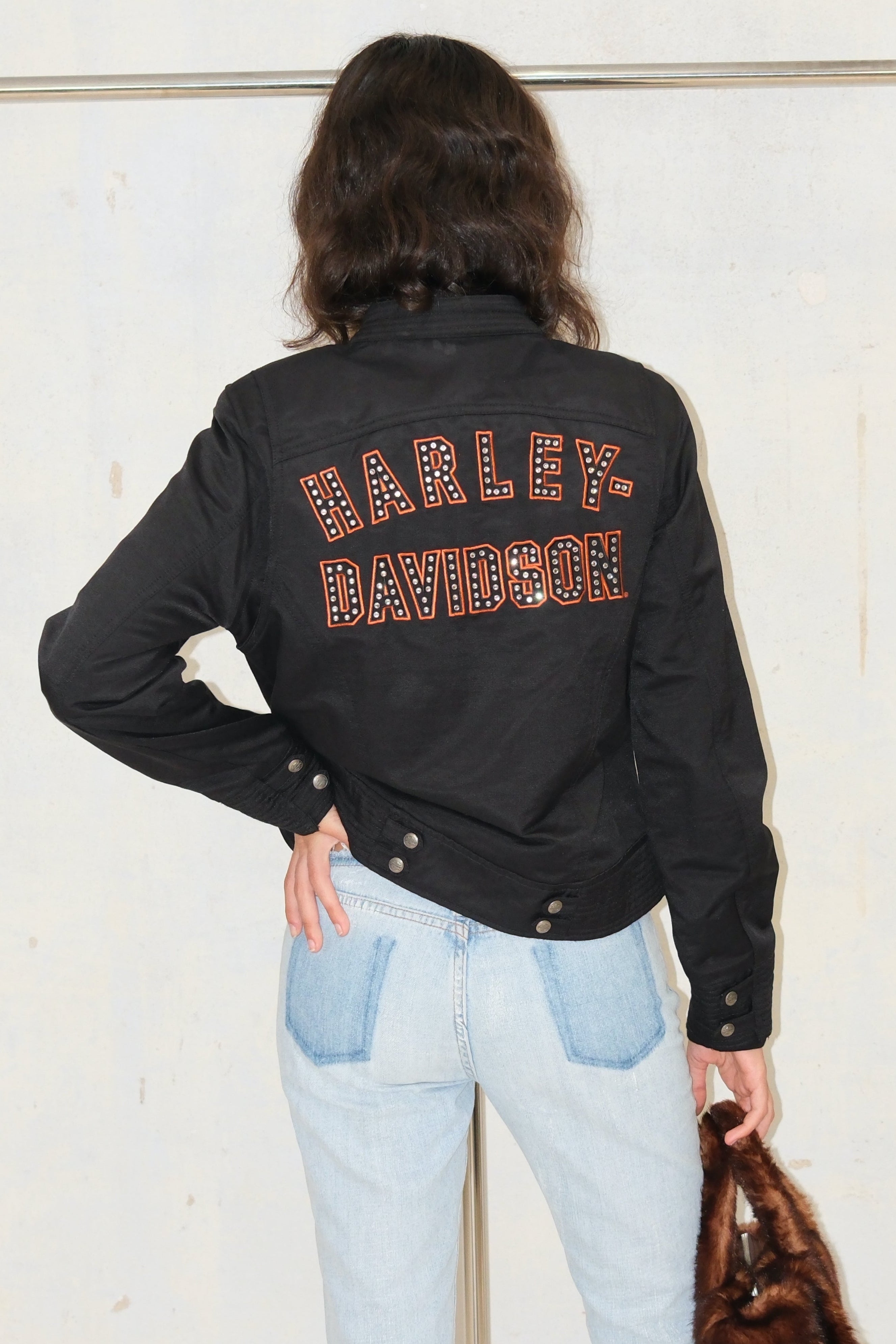 HARLEY DAVIDSON SHINY BACK MOTO JACKET