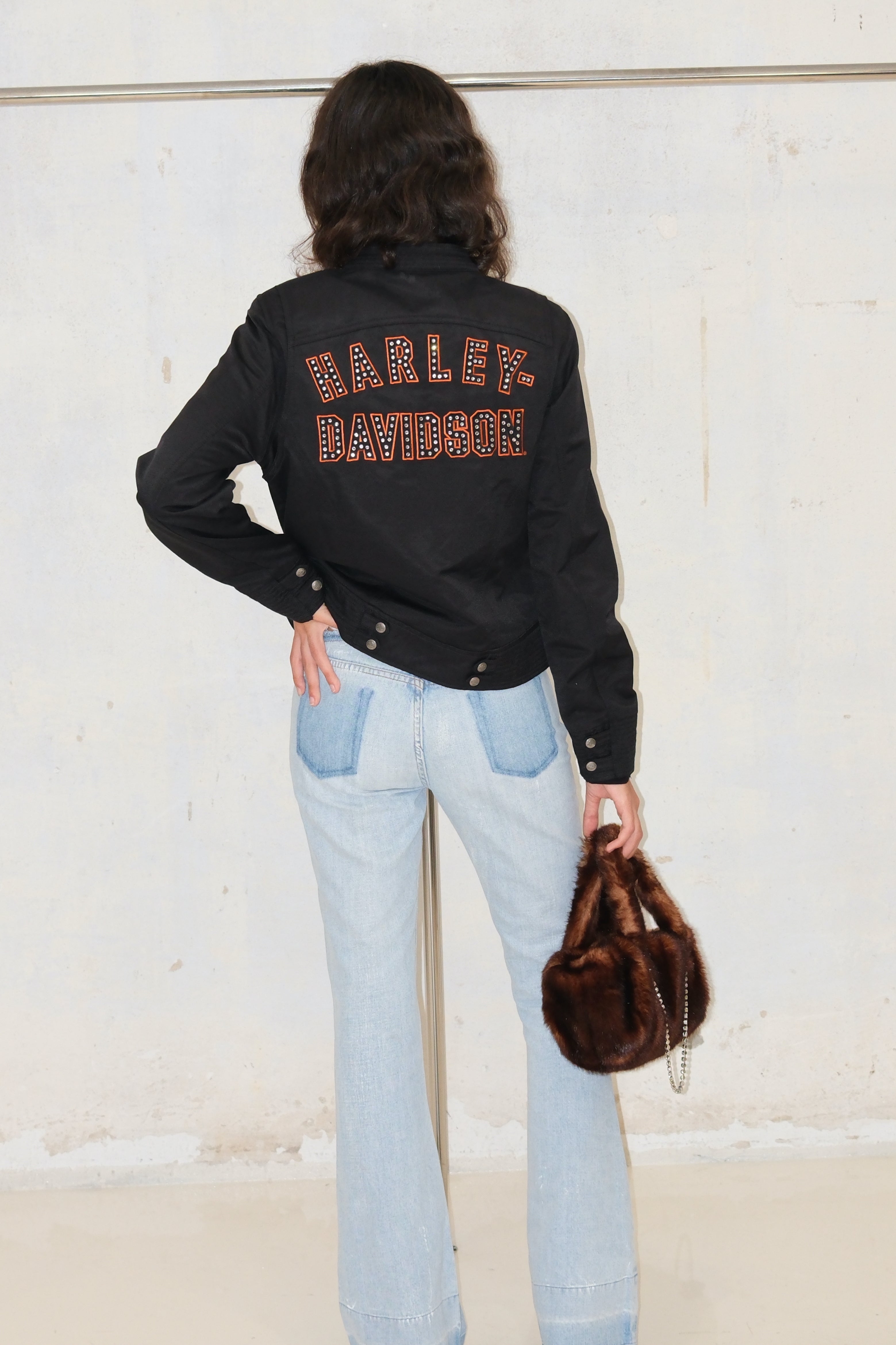 HARLEY DAVIDSON SHINY BACK MOTO JACKET