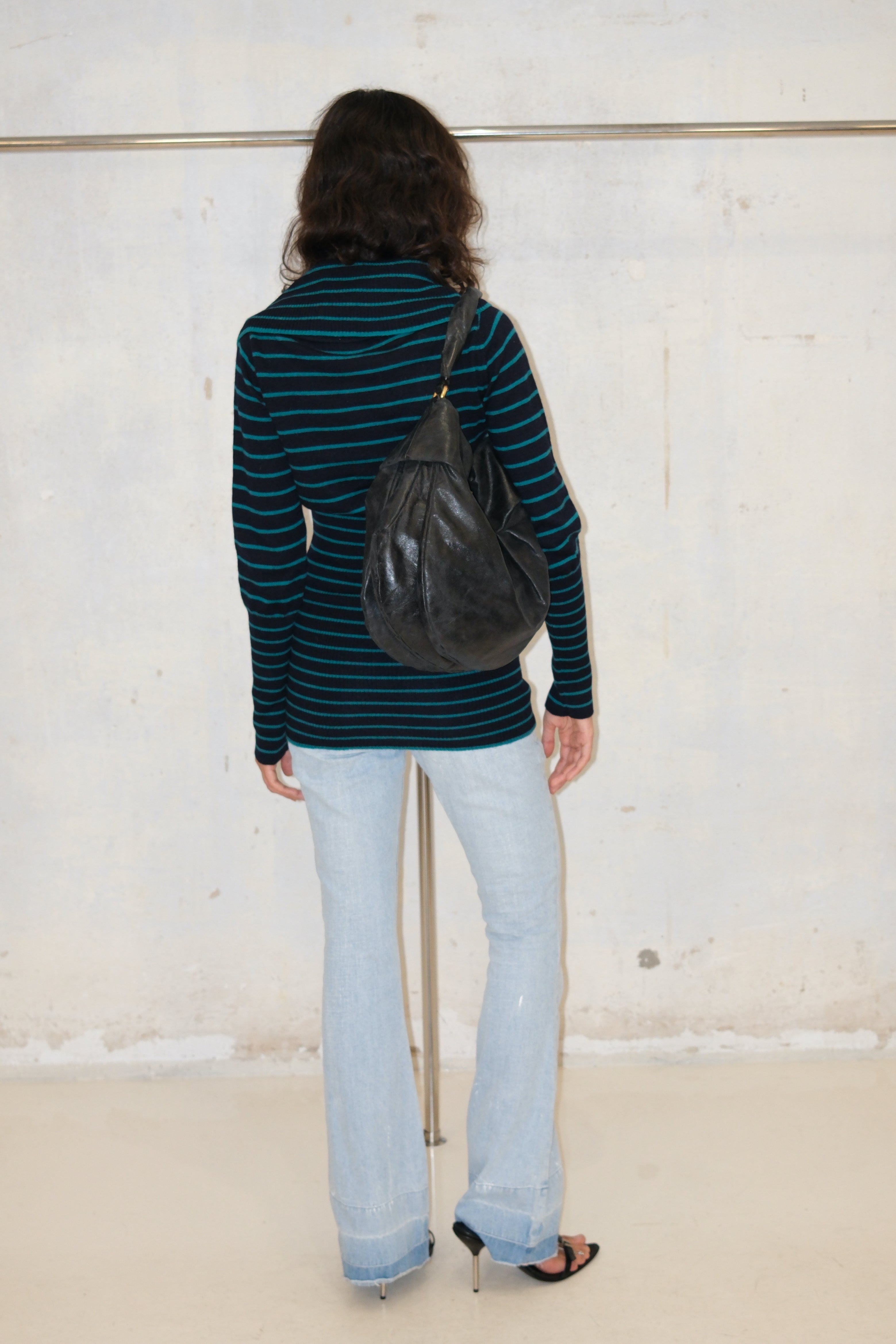 DIESEL WOOL STRIPED TUNIC WITH WOOD BUTTONS